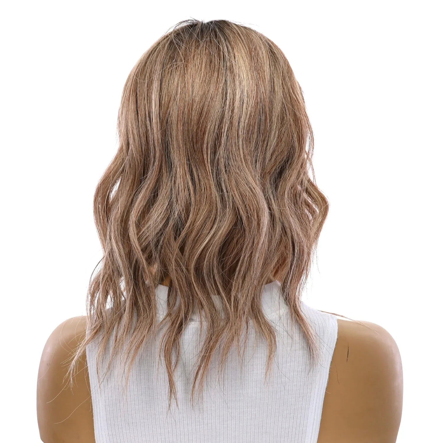 14" Emerald Silk Top Topper Ashy Blonde with Highlights