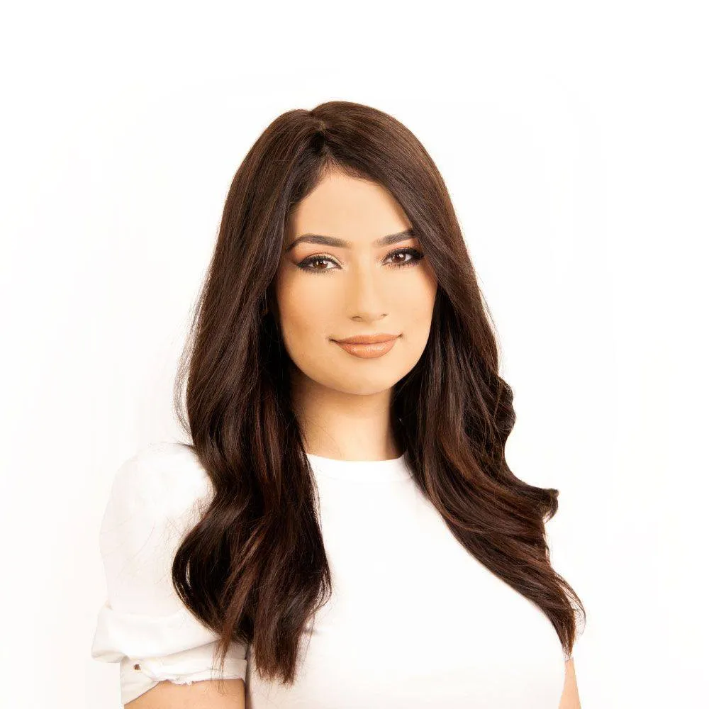 18" Emerald Silk Top Topper Dark Brown