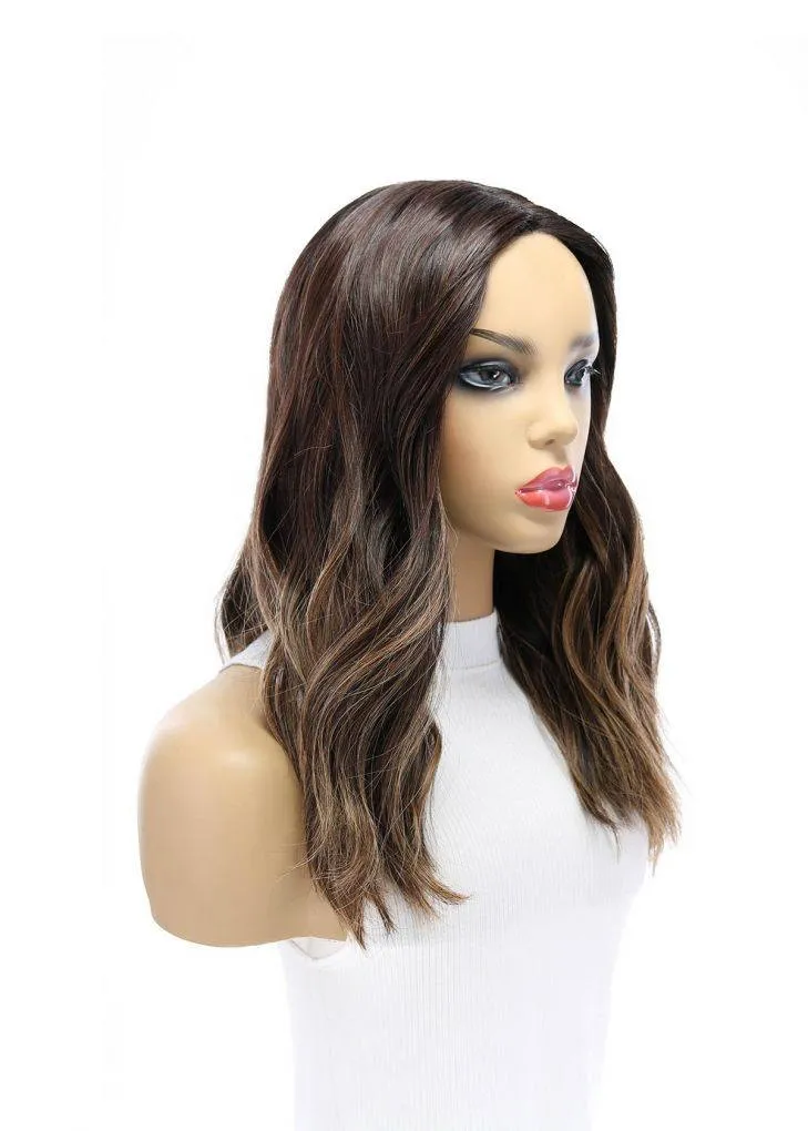 19" Nicole Silk Top Wig Dark Brown Balayage w/ Partial Rooting