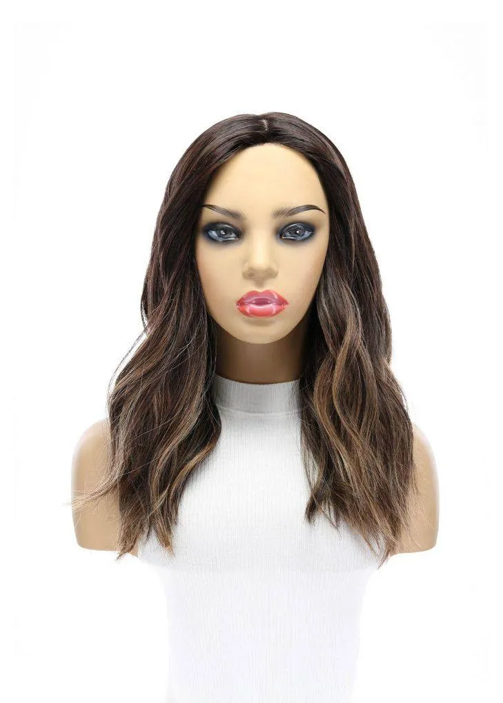 19" Nicole Silk Top Wig Dark Brown Balayage w/ Partial Rooting