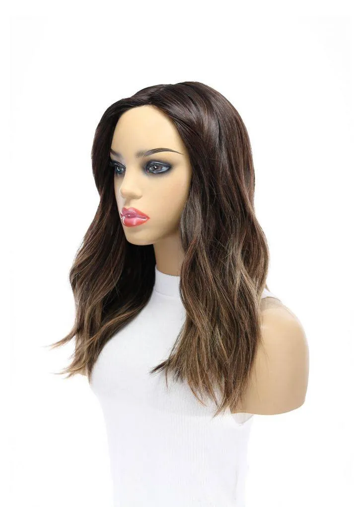 19" Nicole Silk Top Wig Dark Brown Balayage w/ Partial Rooting
