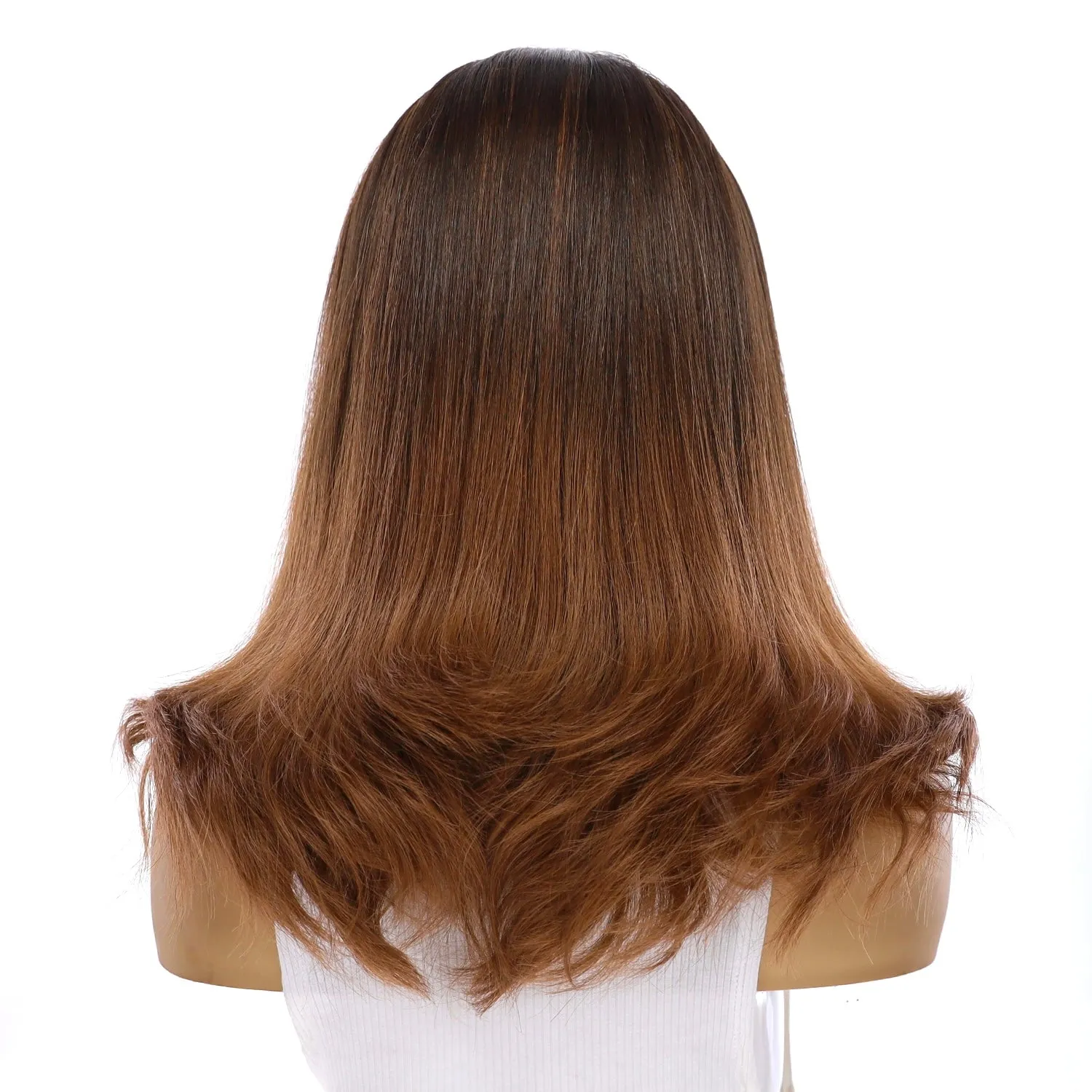 19" Nicole Silk Top Wig Dark Brown Ombre