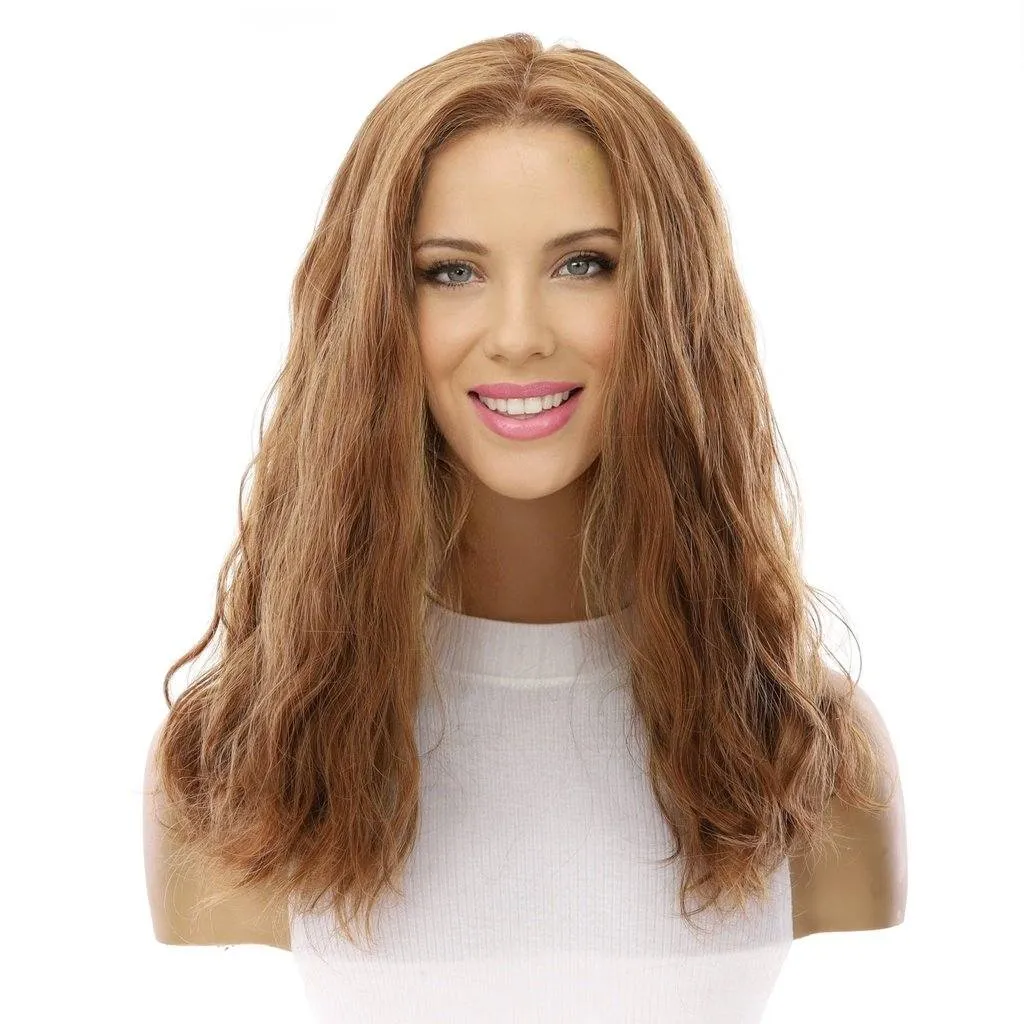 19" Nicole Silk Top Wig Strawberry Blonde Wavy
