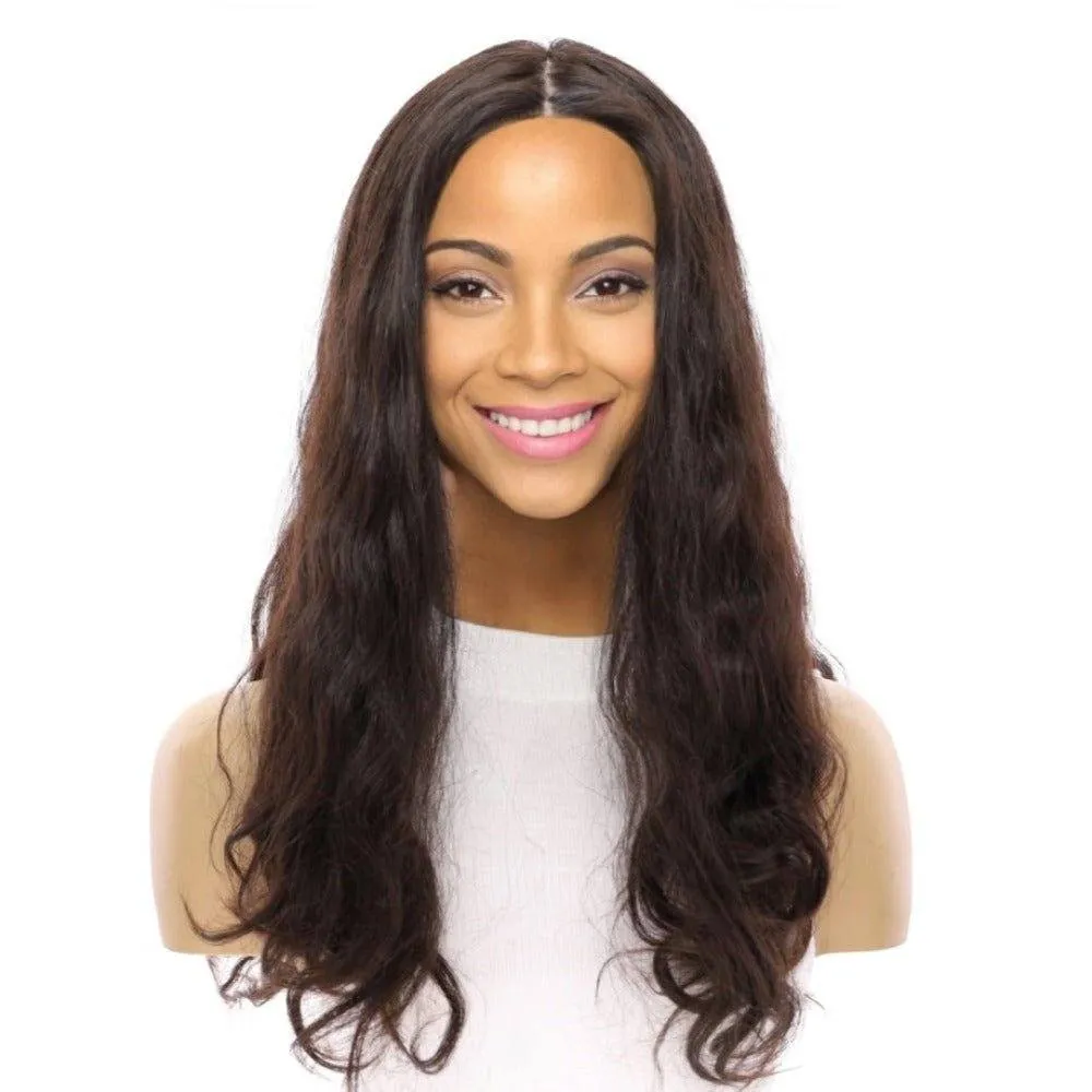 24" Gisele Silk Top Wig Soft Black Wavy