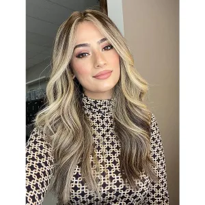 24" Luxe Skin Top Wig #Dark Brown w/ Balayage