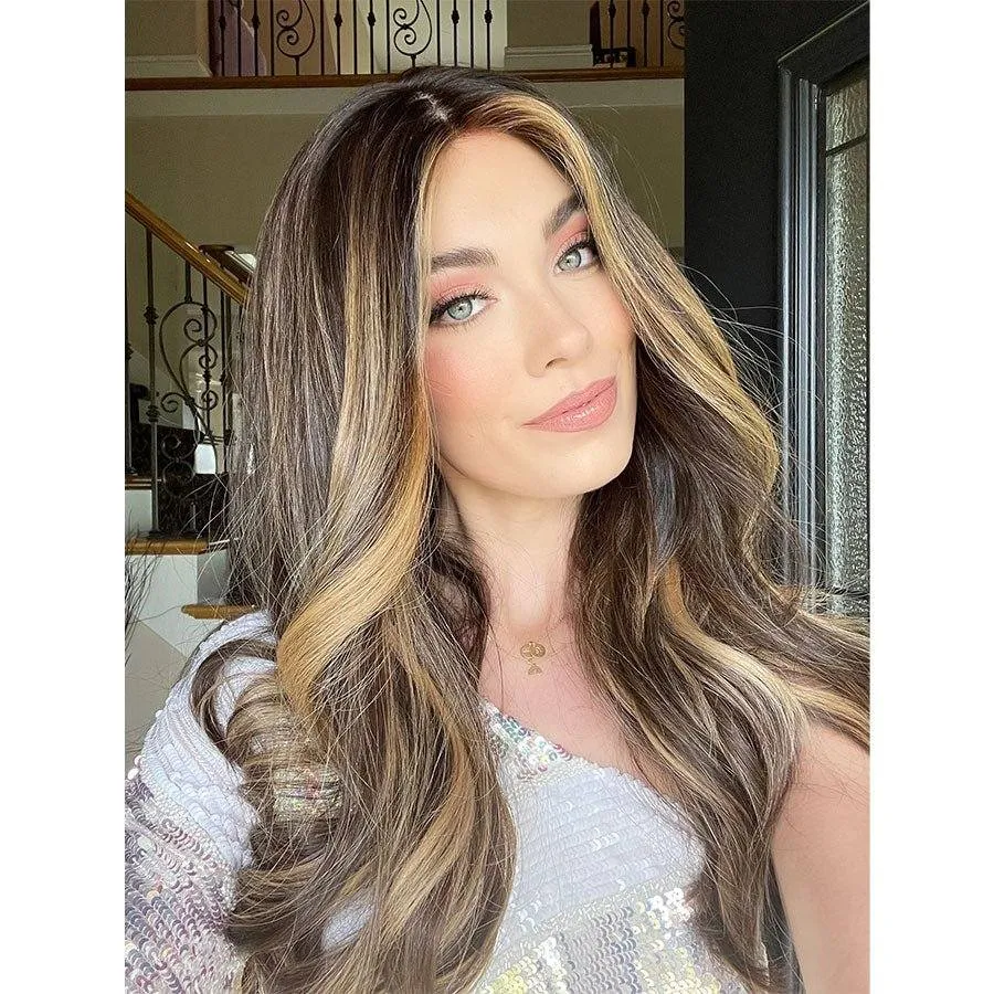 26" Luxe Silk Top Wig #Dark Brown w/ Balayage