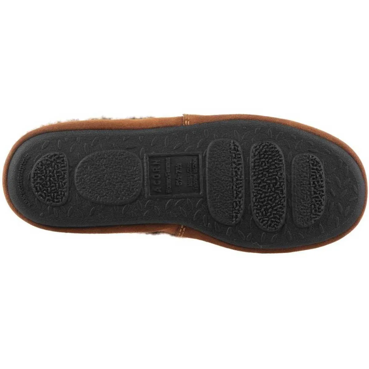 Acorn Women’s Moc Slippers - Original Non-Slip, Brown Berber, Medium | A10080BOBWM