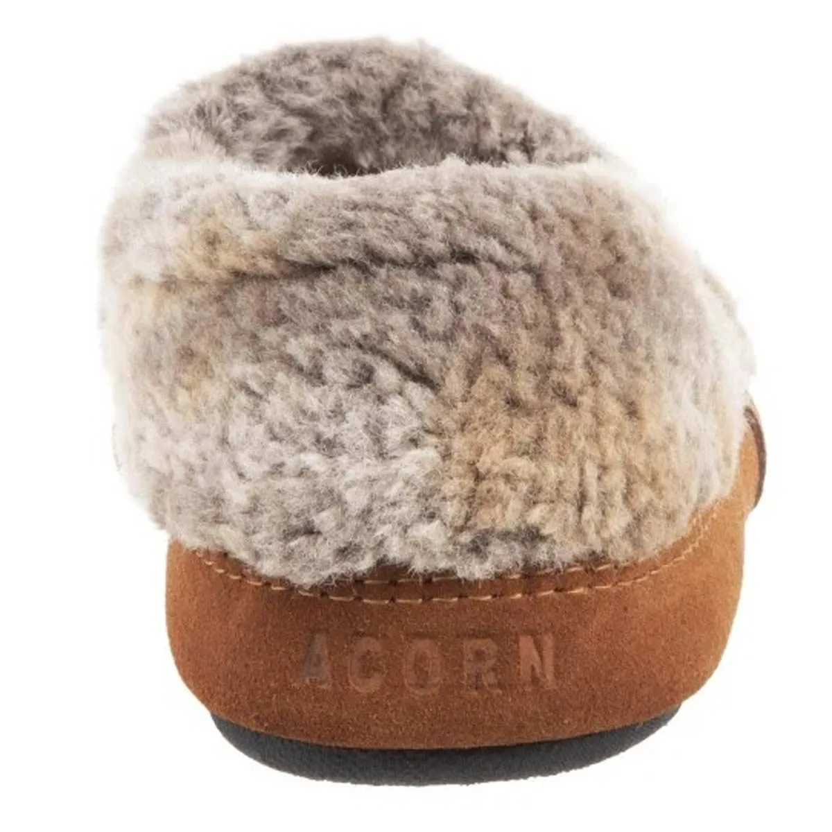 Acorn Women’s Moc Slippers - Original Non-Slip, Brown Berber, Medium | A10080BOBWM
