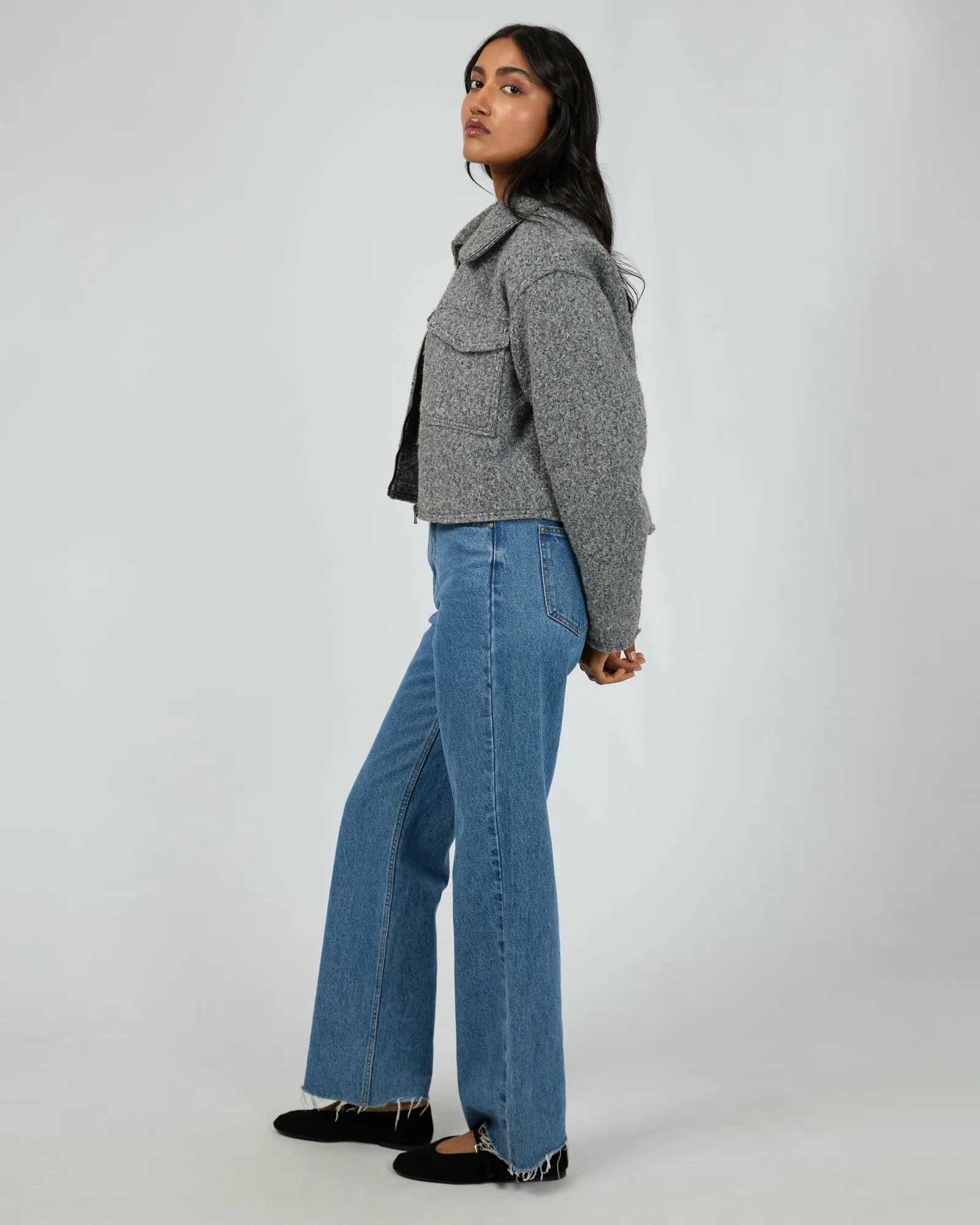 All About Eve Bennet Crop Jacket Grey Marle