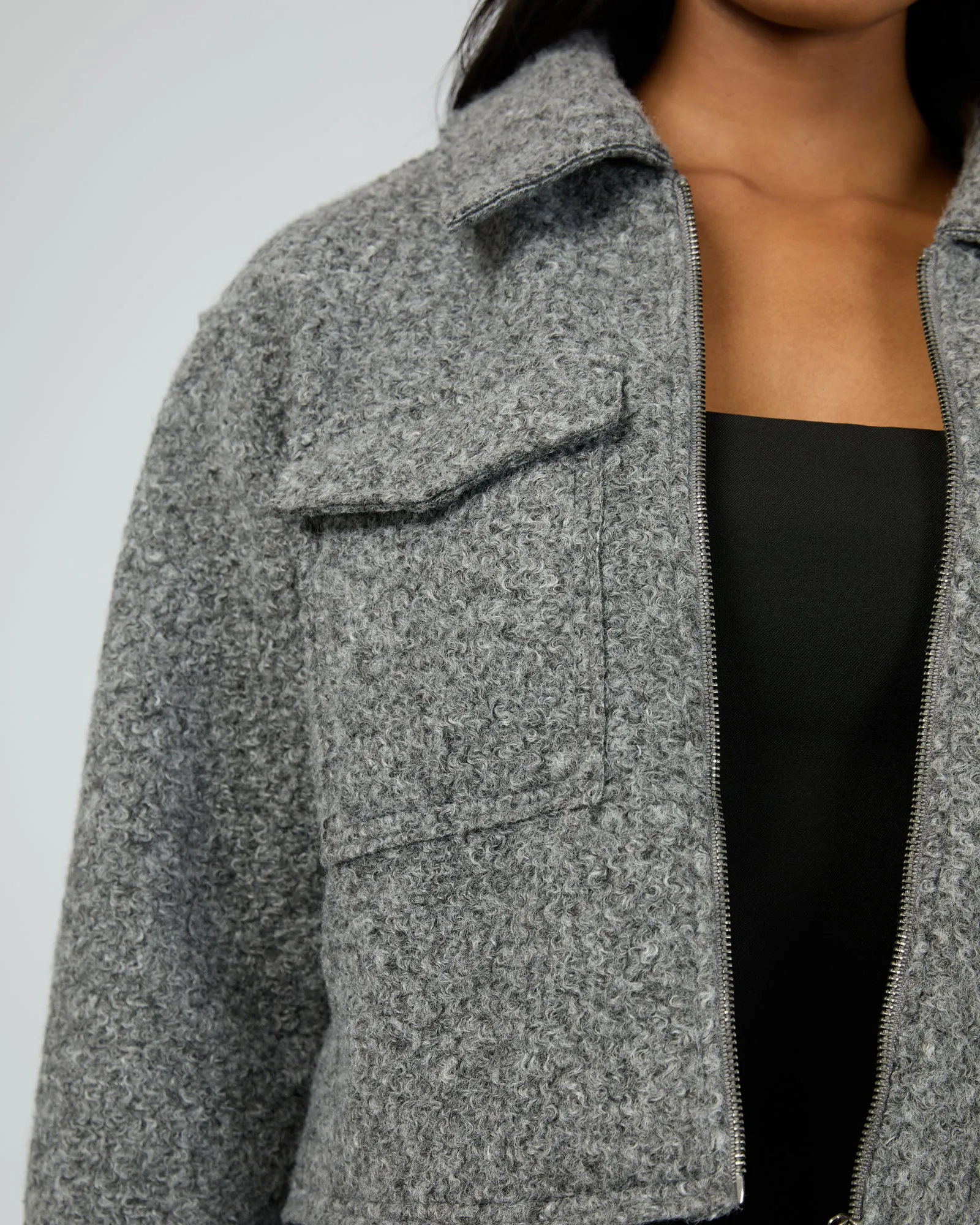 All About Eve Bennet Crop Jacket Grey Marle
