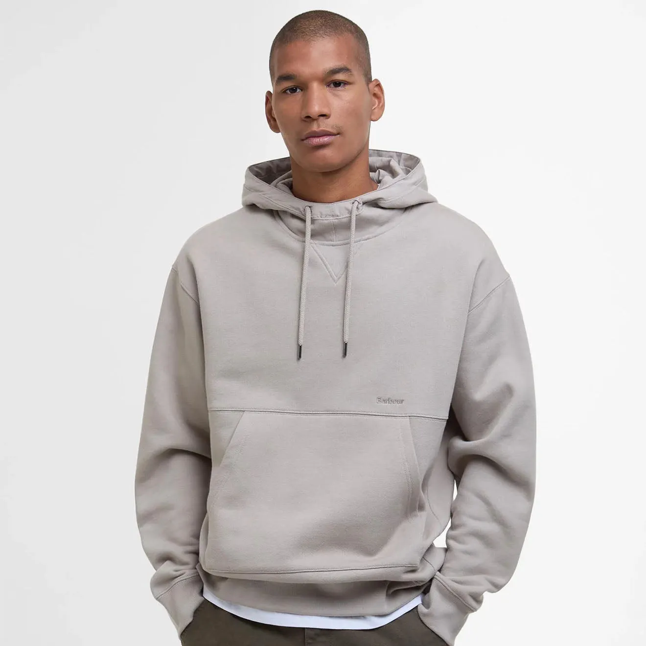 Barbour Yalding Hooded Sweatshirt Concrete