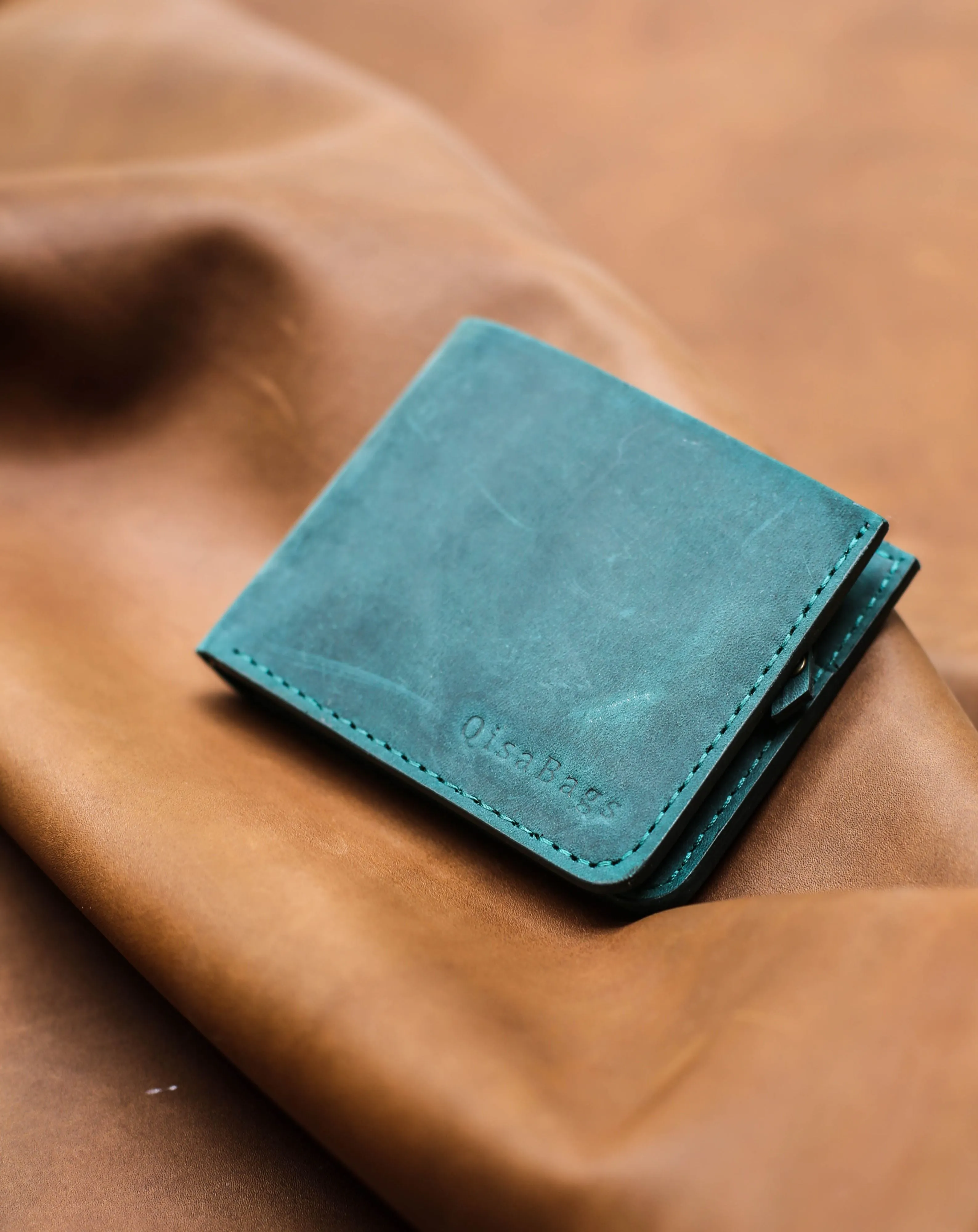 Bifold Leather Wallet - Green