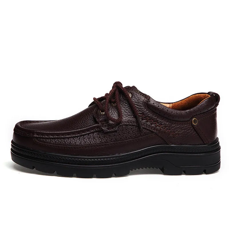 Business Shoes Black-Brown Boots, Top Layer Cowhide Leather