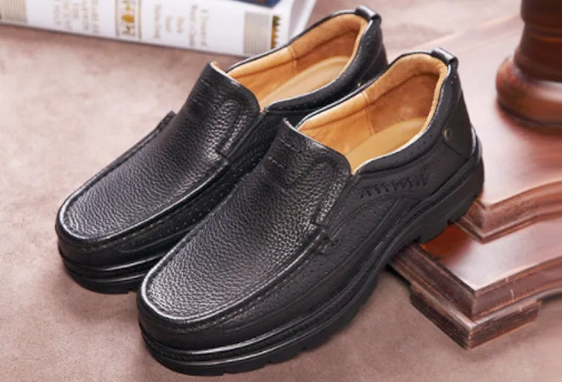Business Shoes Black-Brown Boots, Top Layer Cowhide Leather