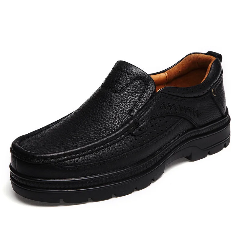Business Shoes Black-Brown Boots, Top Layer Cowhide Leather