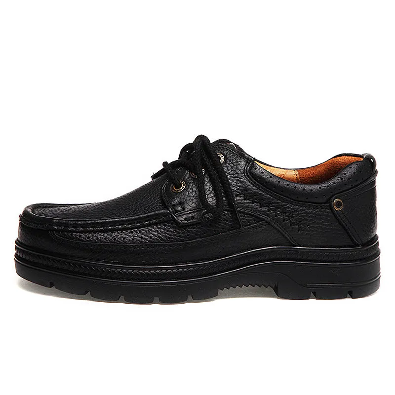 Business Shoes Black-Brown Boots, Top Layer Cowhide Leather