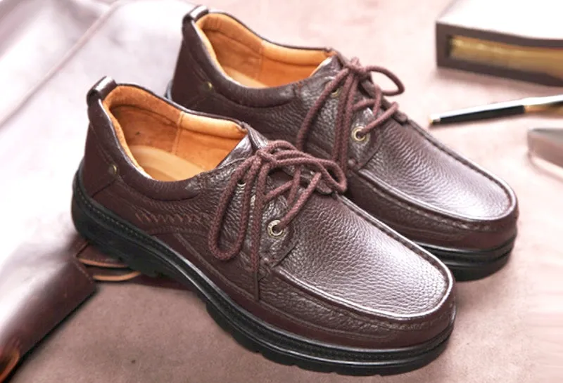 Business Shoes Black-Brown Boots, Top Layer Cowhide Leather