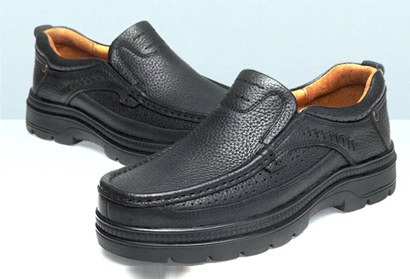Business Shoes Black-Brown Boots, Top Layer Cowhide Leather