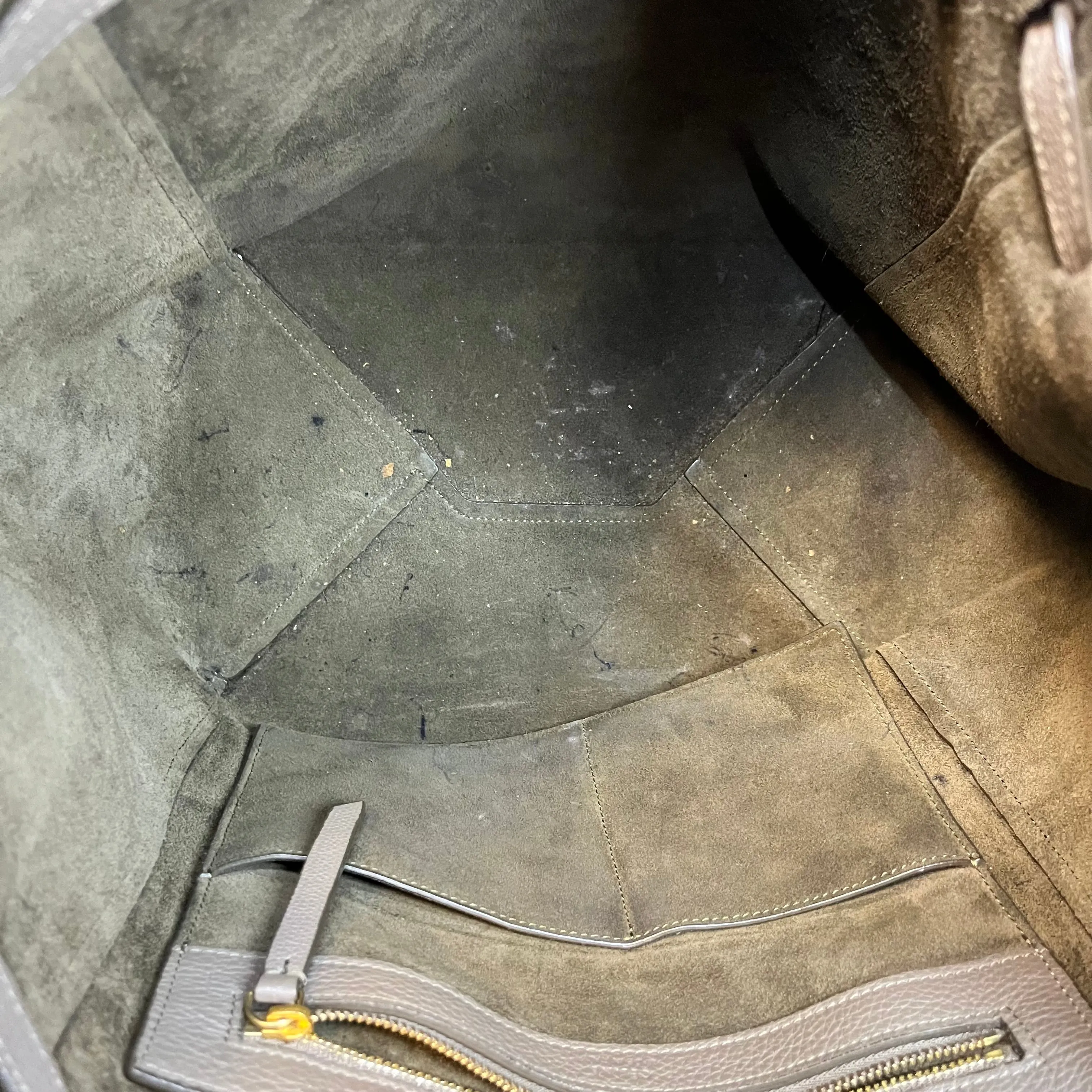 CELINE Belt Cabas Phantom Gray Drummed Calfskin Tote Bag