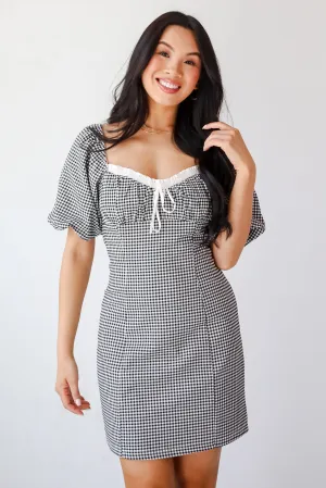 Charming Inspiration Black Gingham Mini Dress