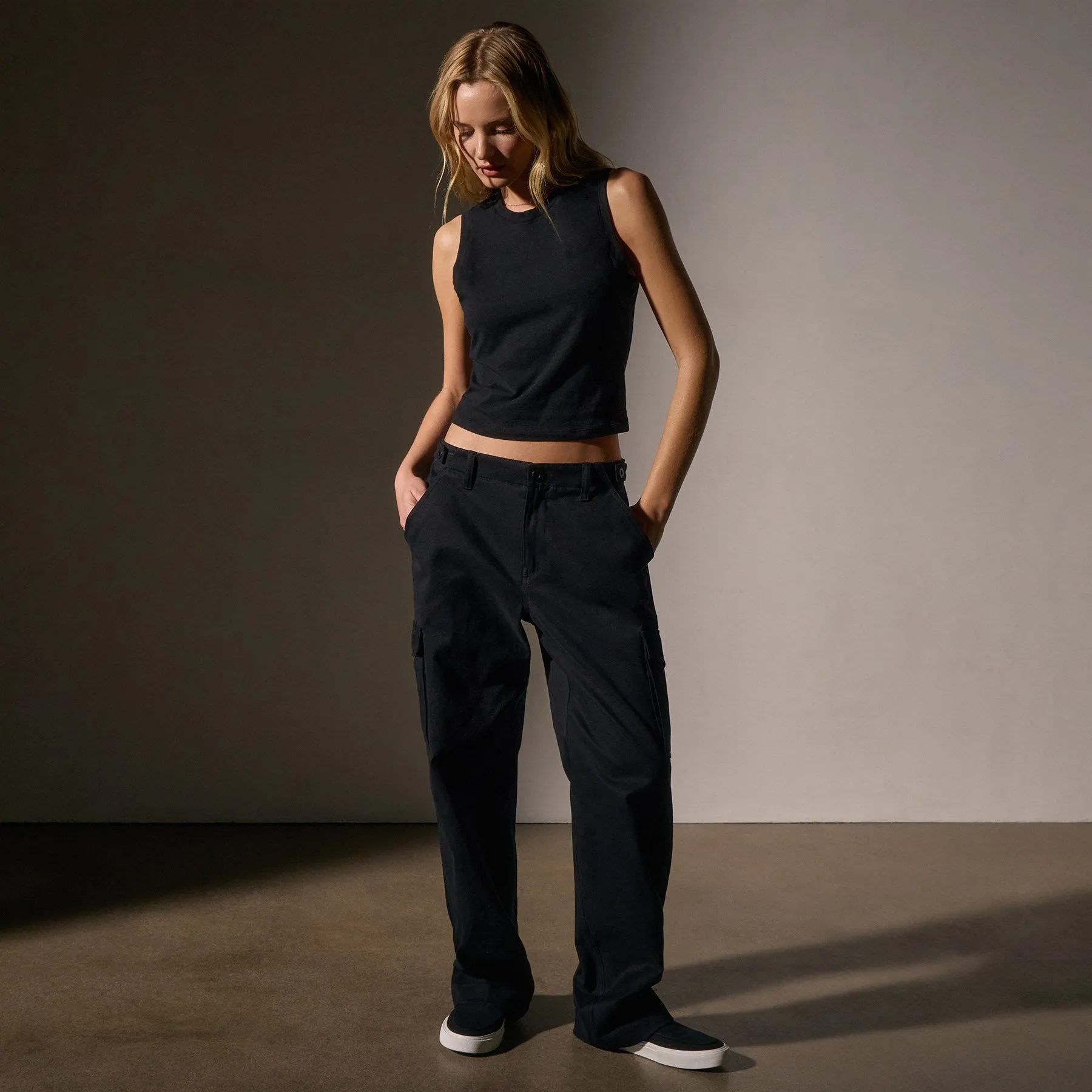 Cropped Shell Top - Black