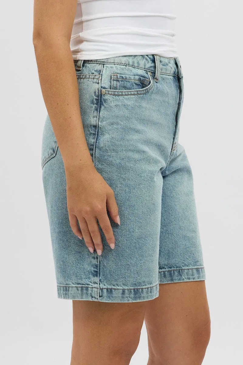 Denim Bermuda Jorts Mid Rise
