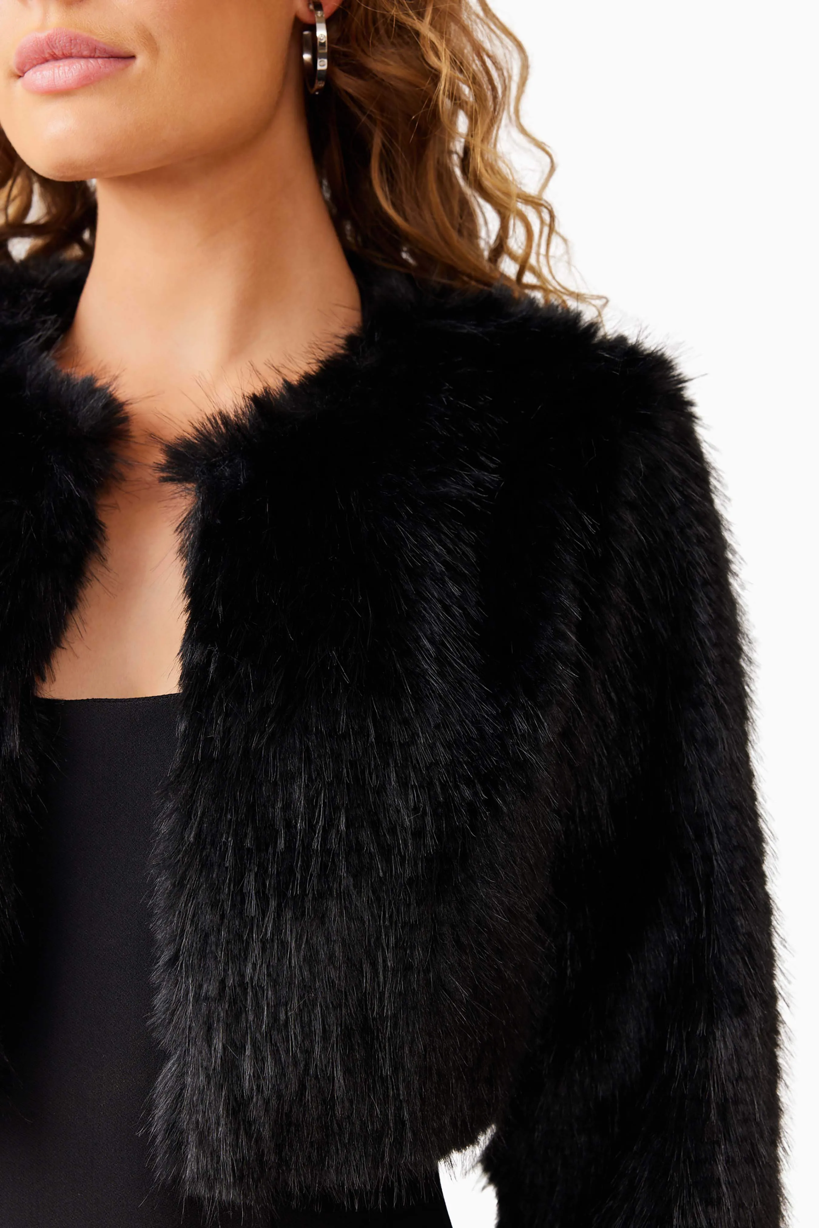 Desiree Cropped Jacket in Black