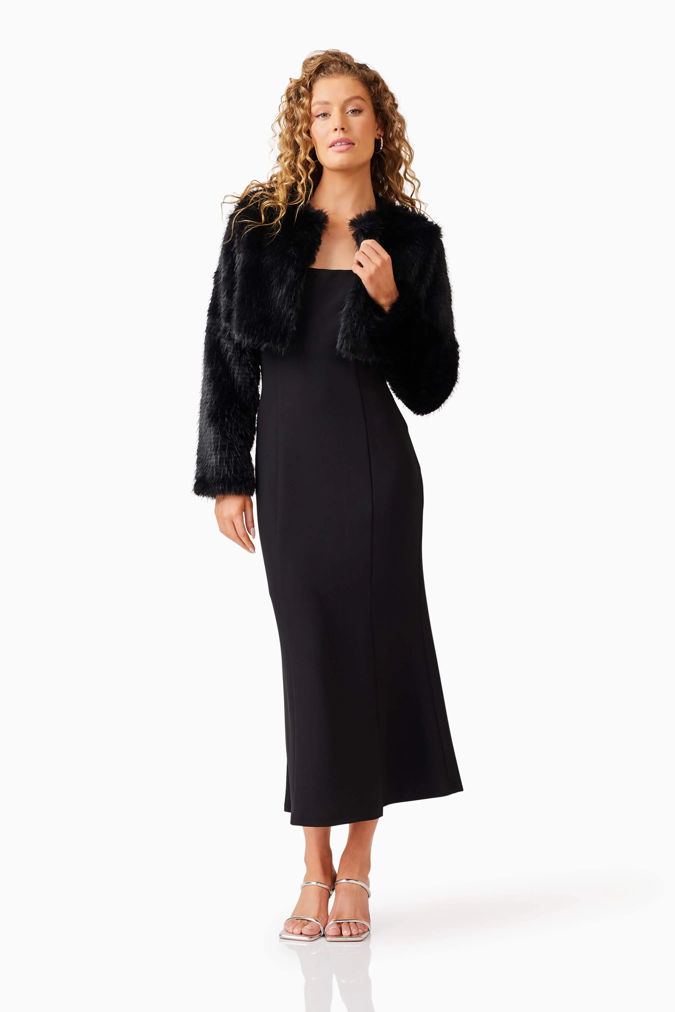 Desiree Cropped Jacket in Black