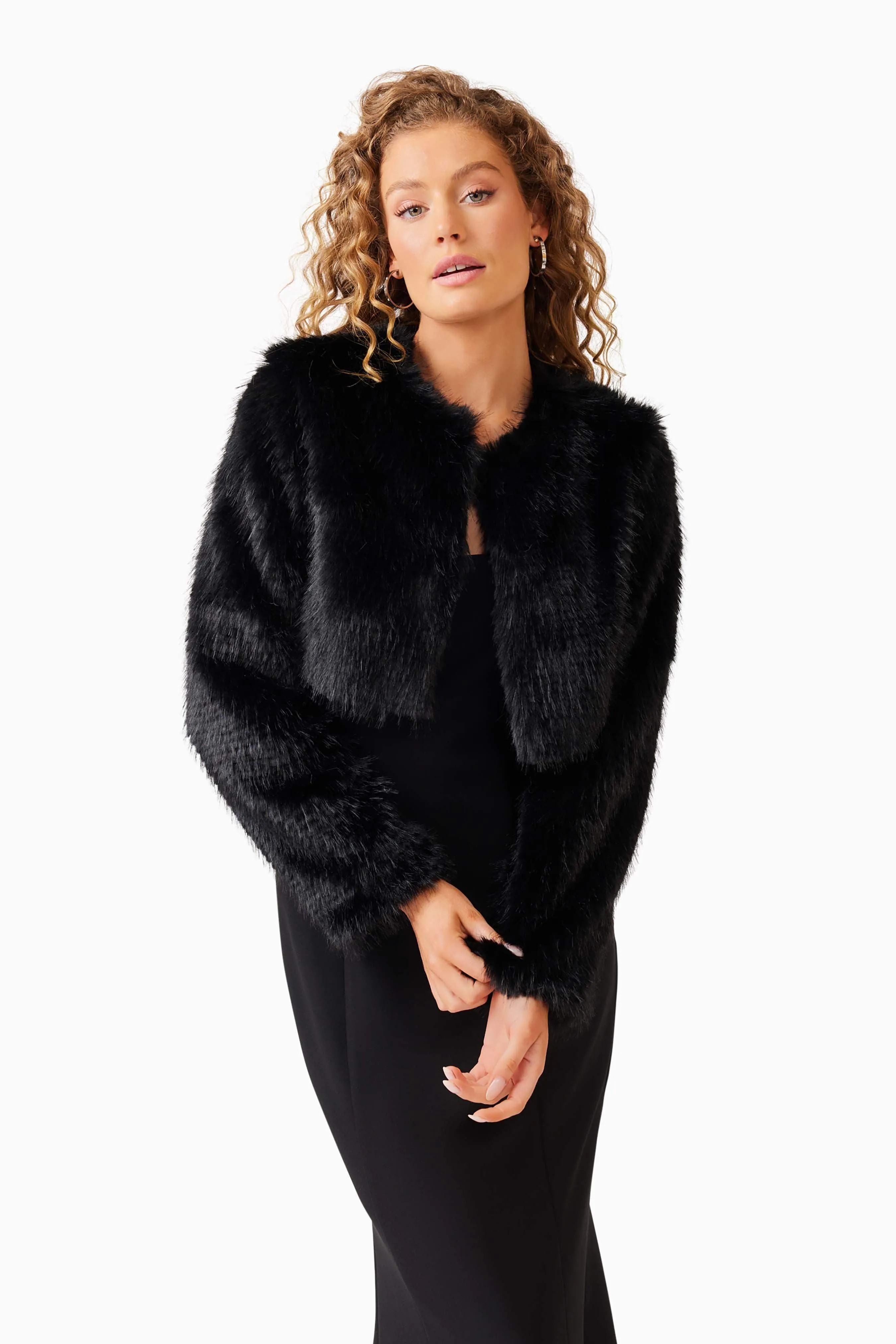 Desiree Cropped Jacket in Black
