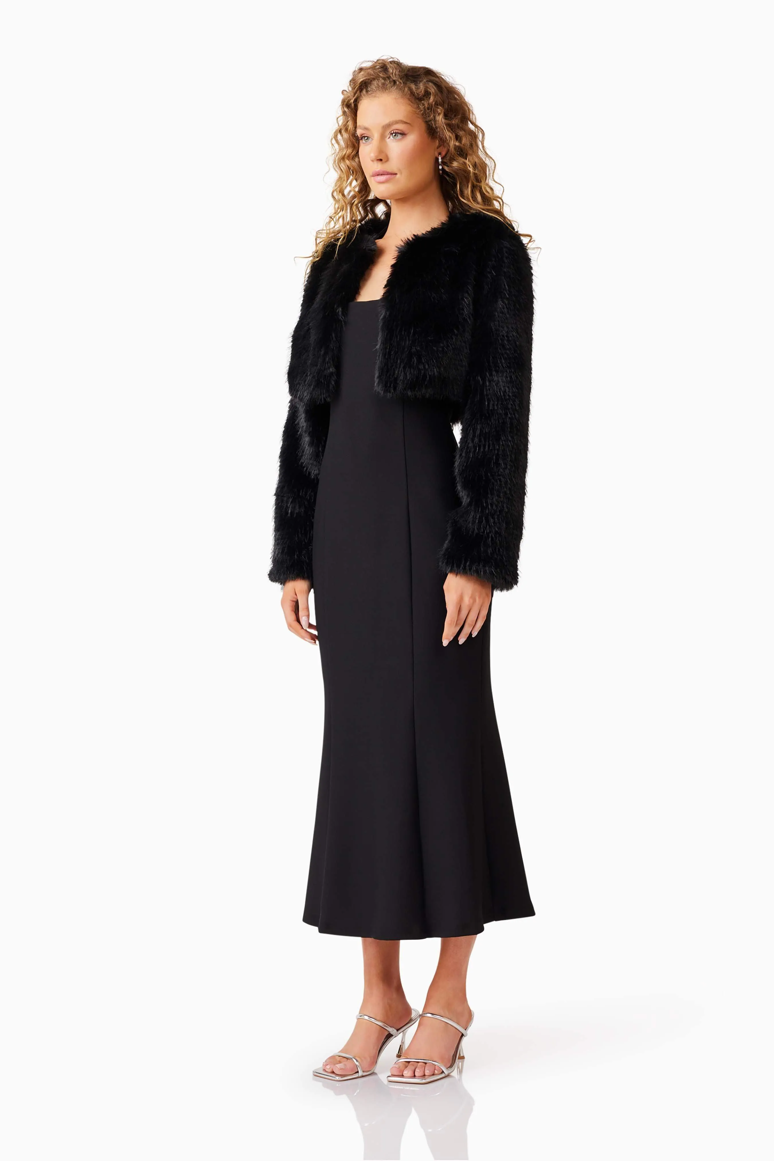 Desiree Cropped Jacket in Black