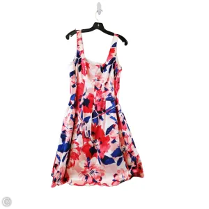 Dress Casual Midi By Pappagallo In Blue & Pink, Size: L
