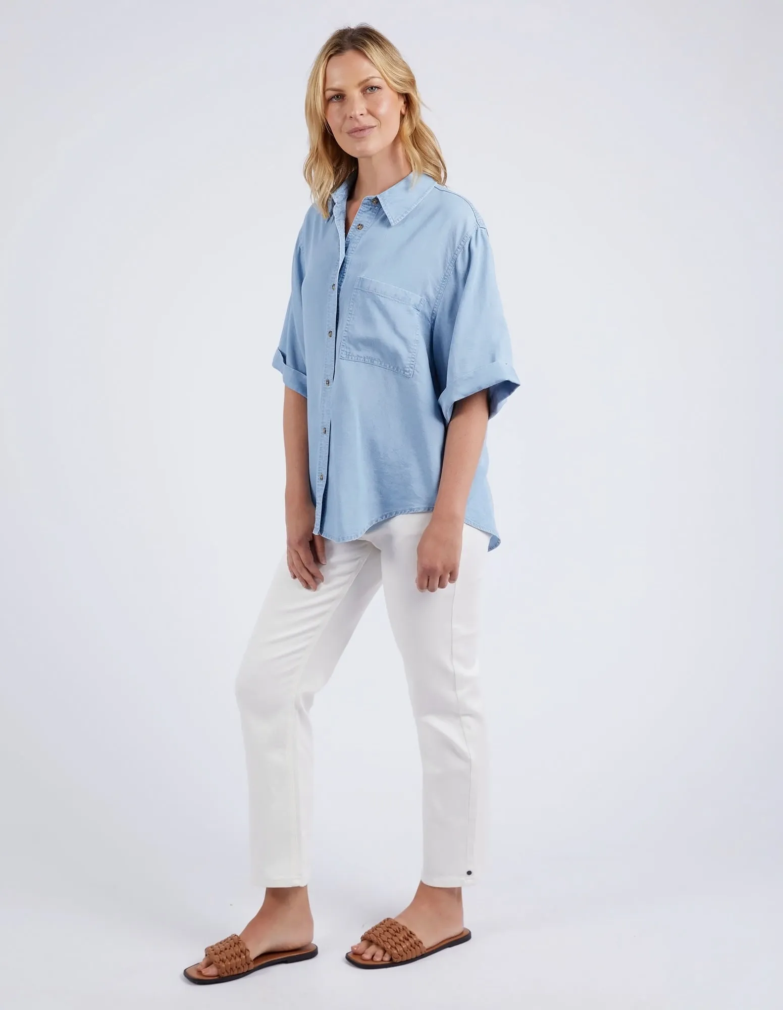 Elm Blissful Chambray SS Shirt Blue Wash