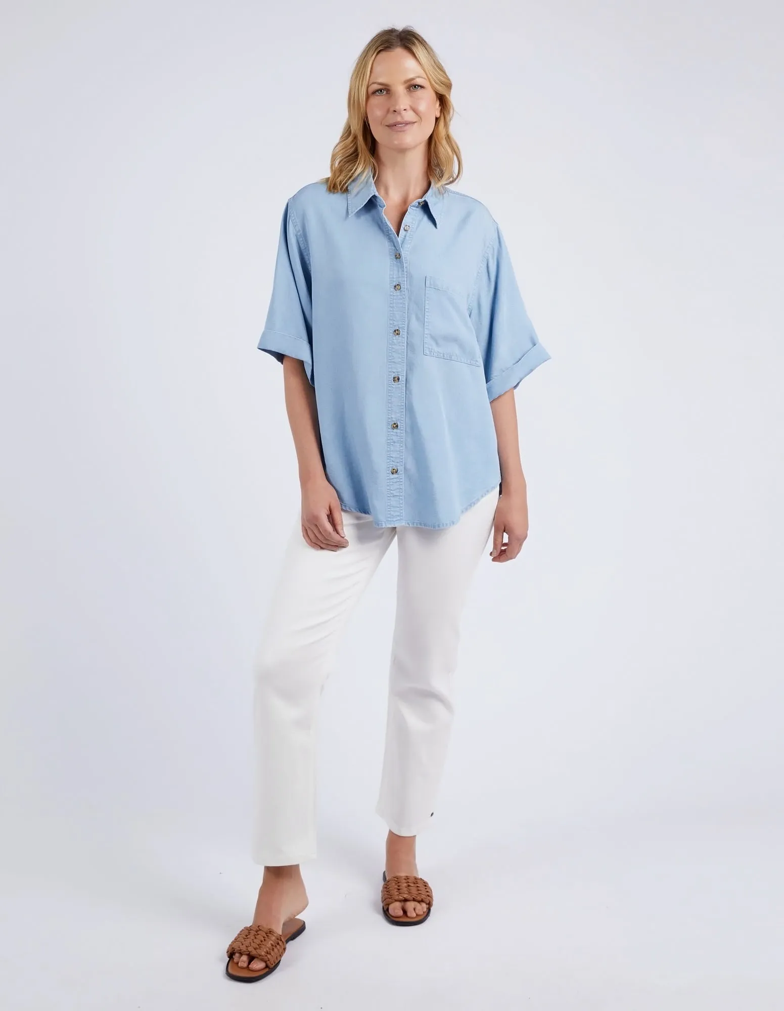 Elm Blissful Chambray SS Shirt Blue Wash