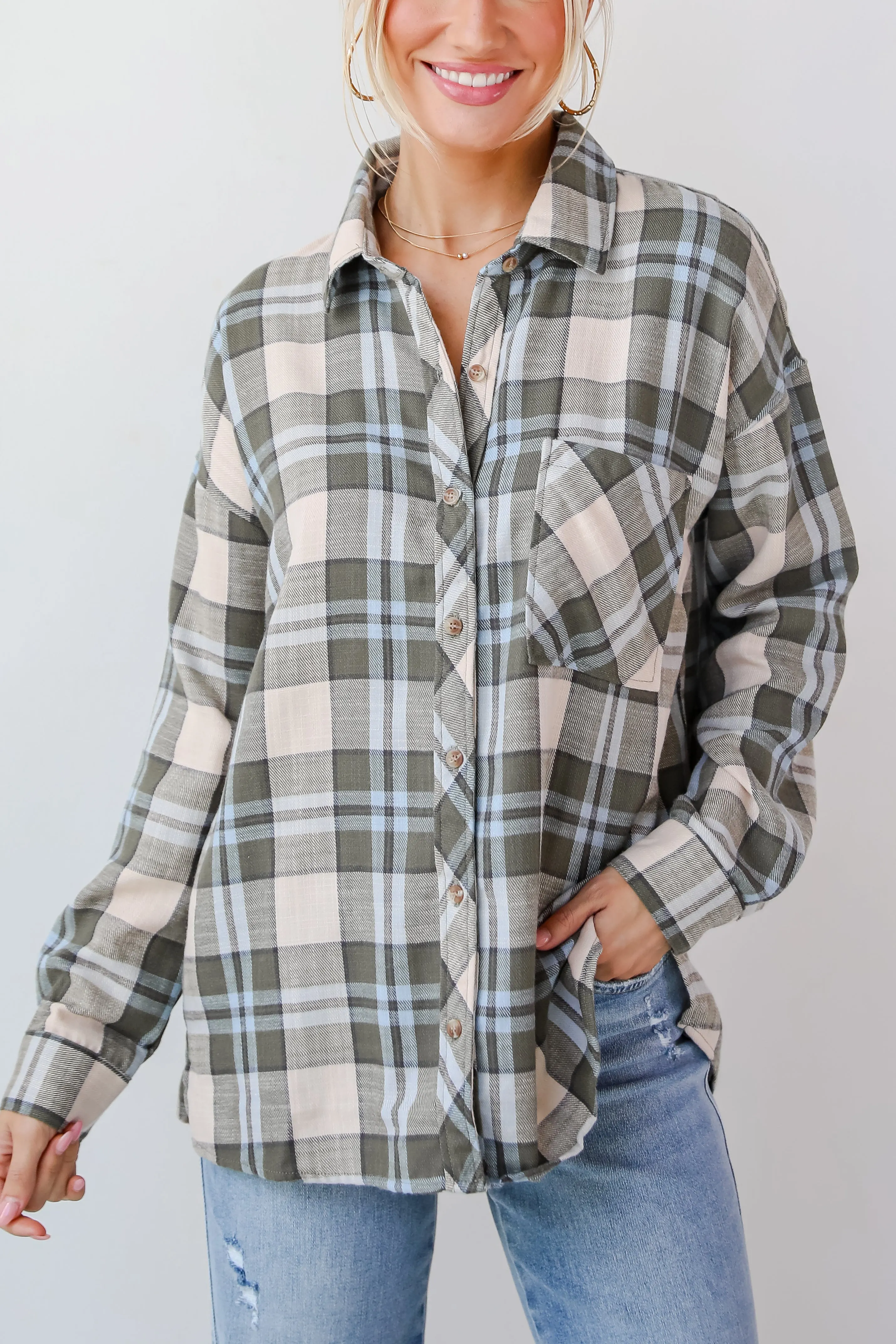 FINAL SALE - Autumn Energy Hunter Green Plaid Flannel