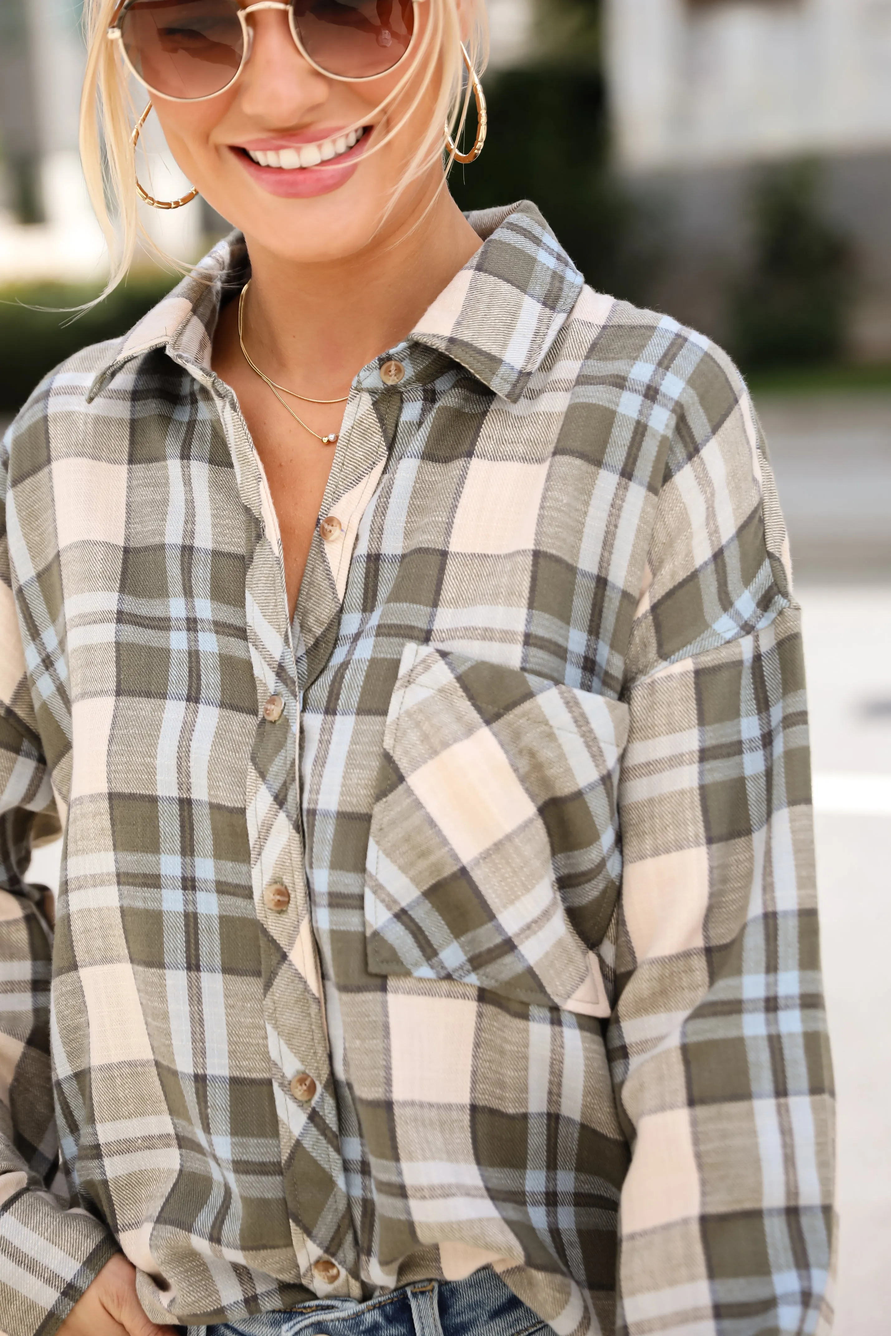 FINAL SALE - Autumn Energy Hunter Green Plaid Flannel