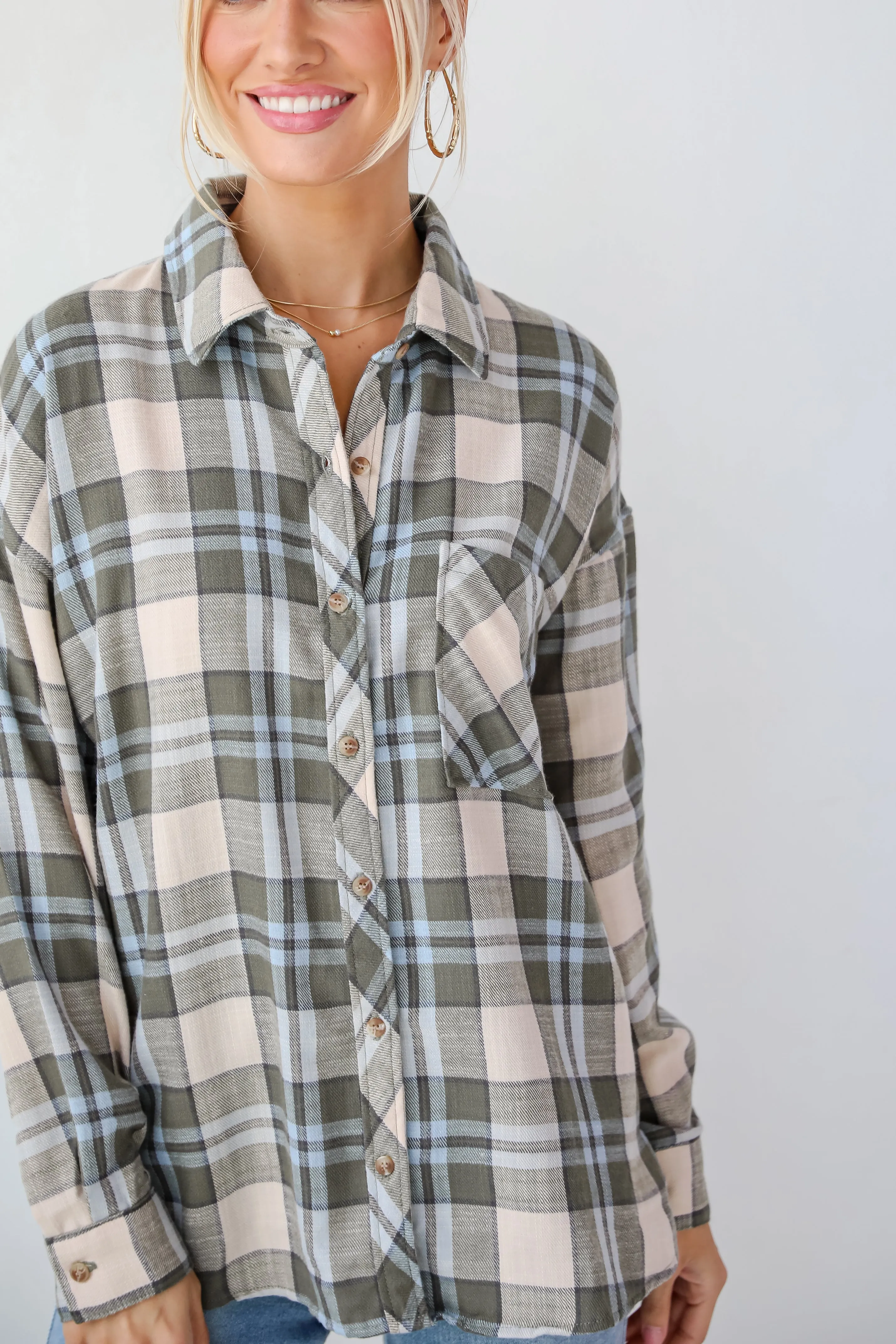 FINAL SALE - Autumn Energy Hunter Green Plaid Flannel