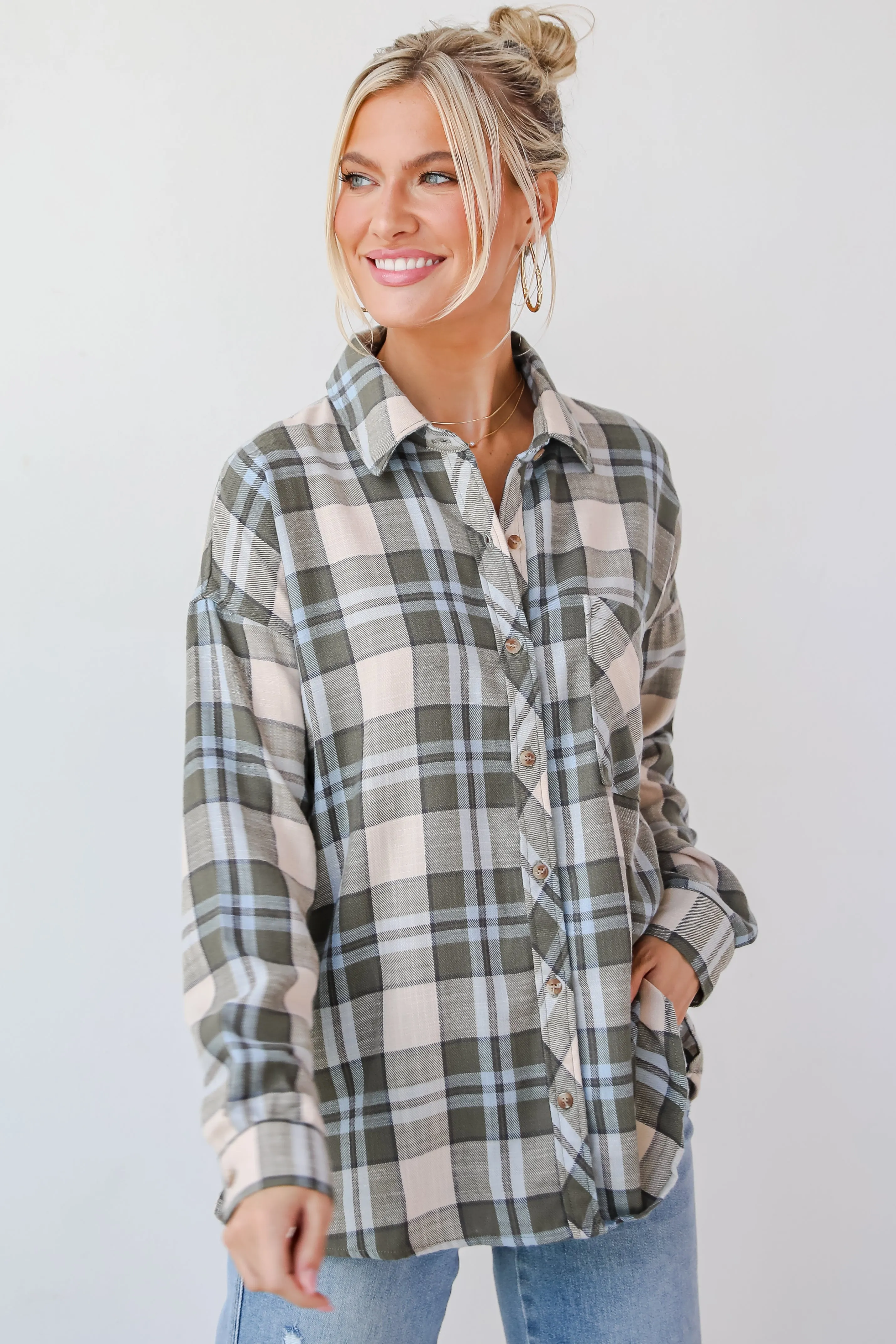 FINAL SALE - Autumn Energy Hunter Green Plaid Flannel