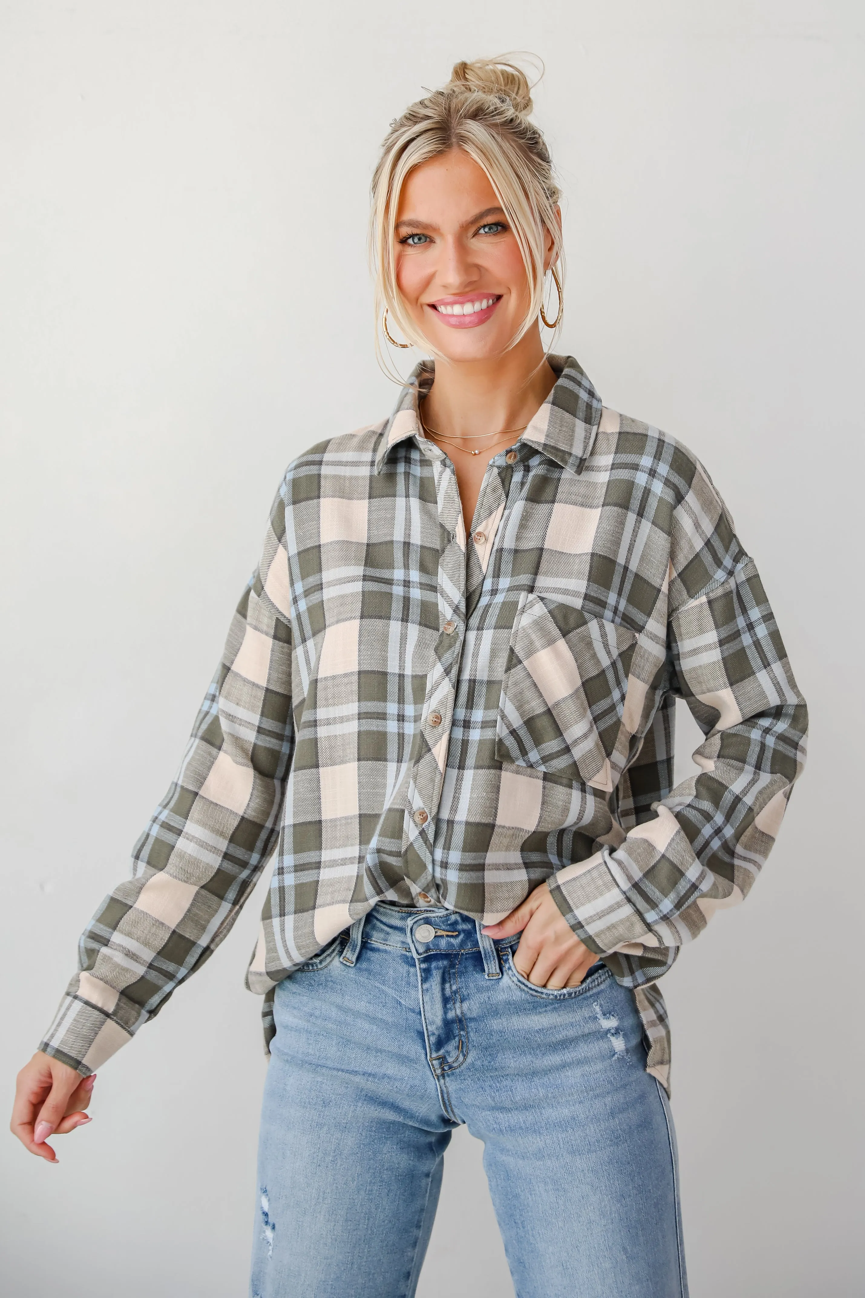 FINAL SALE - Autumn Energy Hunter Green Plaid Flannel