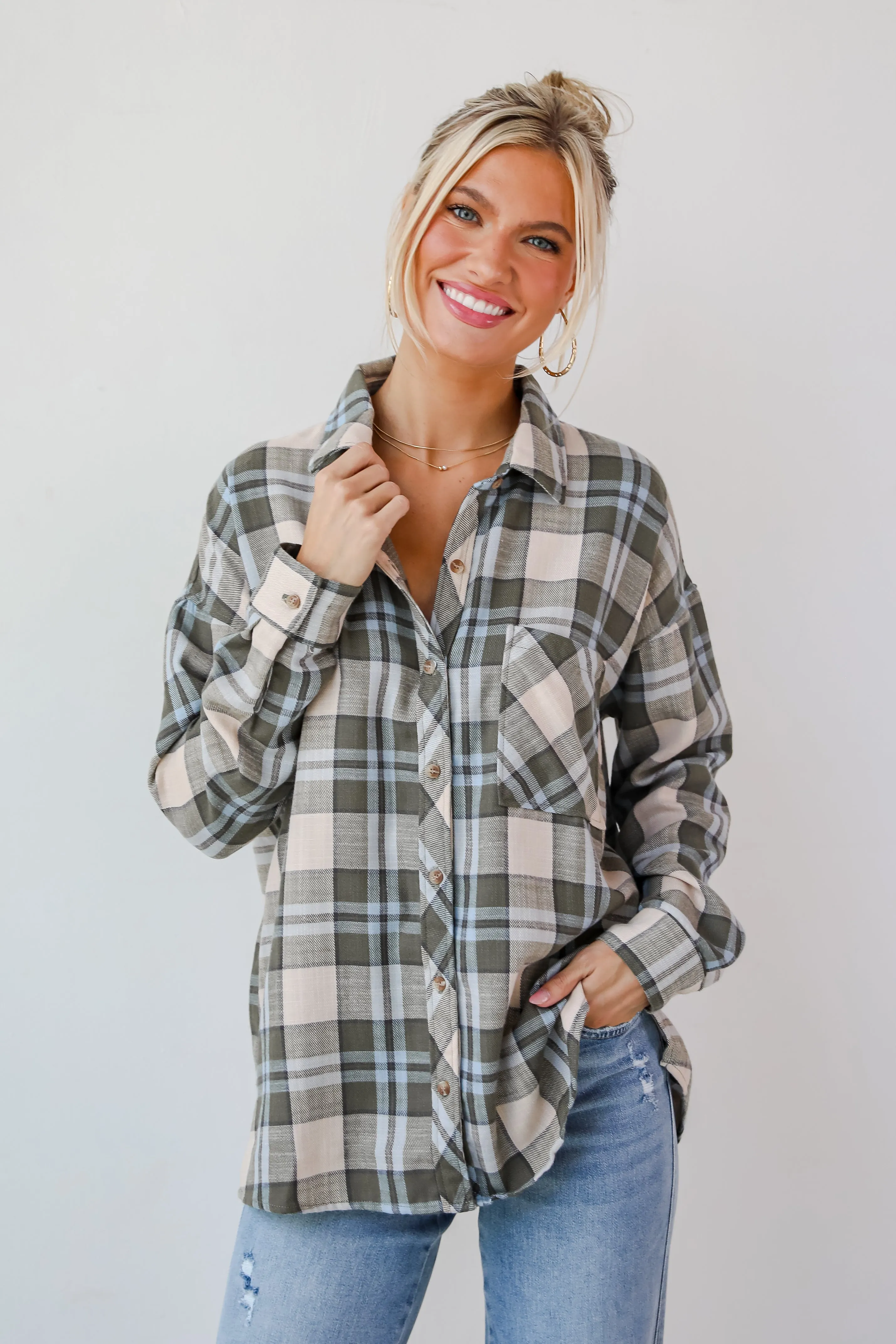 FINAL SALE - Autumn Energy Hunter Green Plaid Flannel