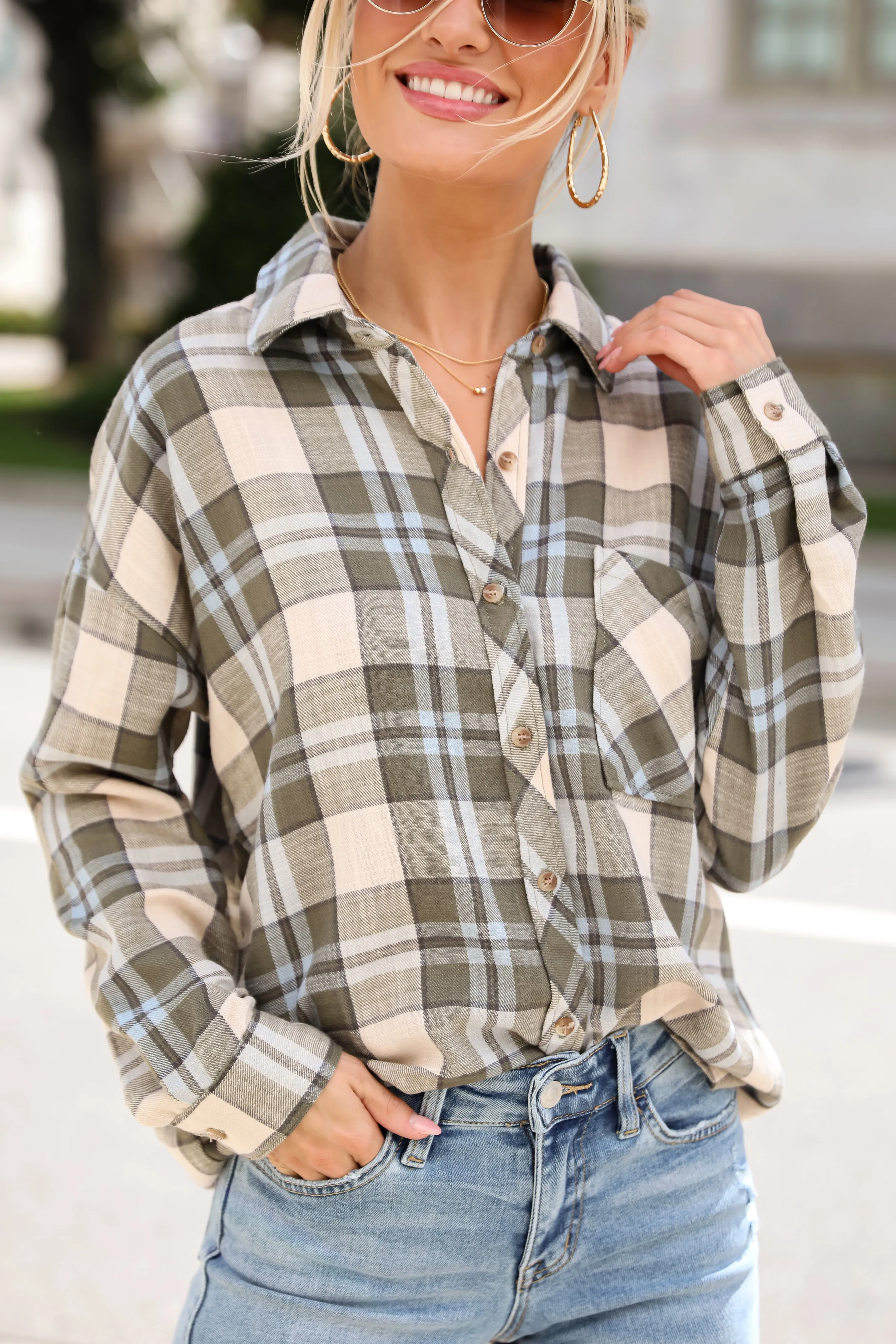 FINAL SALE - Autumn Energy Hunter Green Plaid Flannel