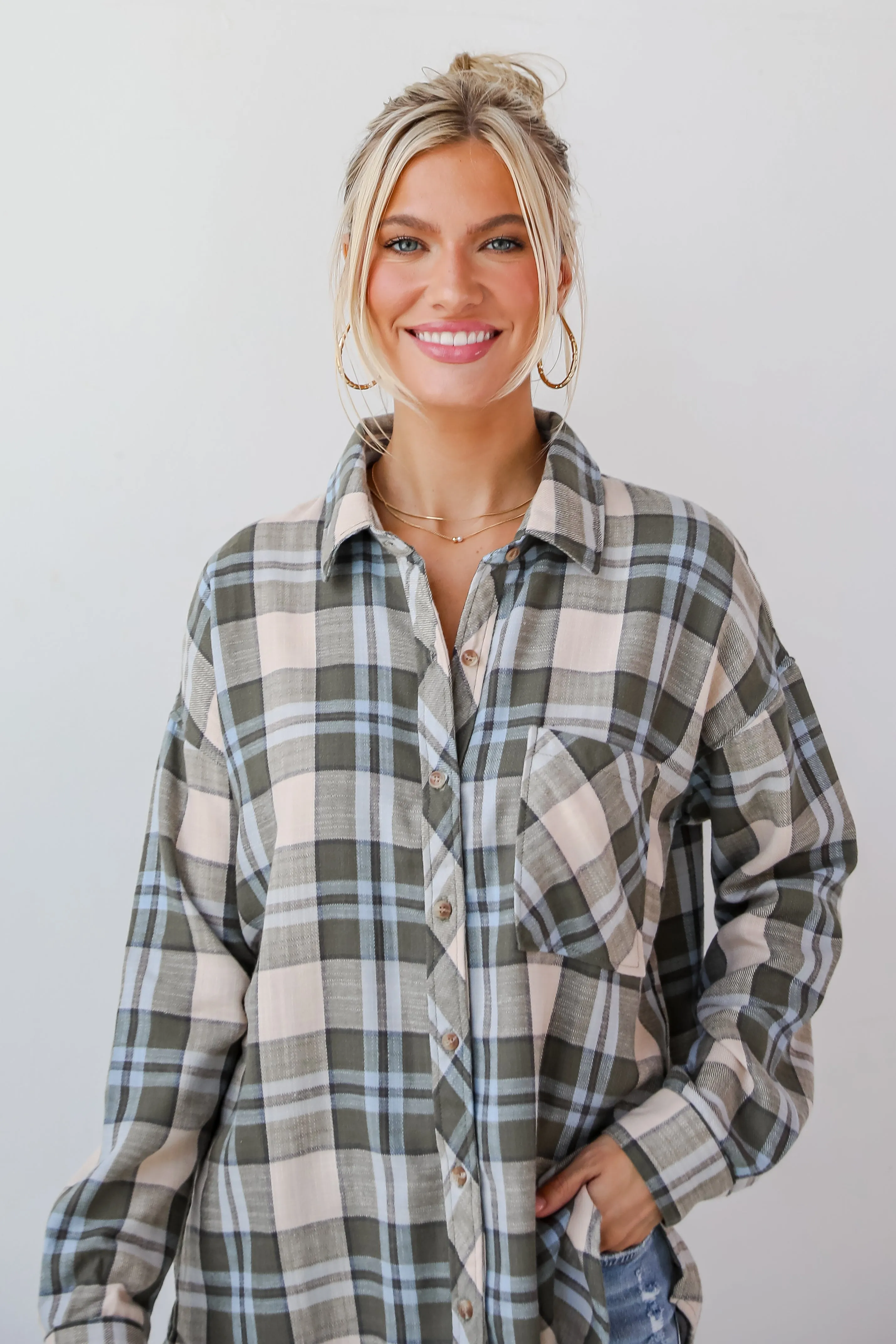 FINAL SALE - Autumn Energy Hunter Green Plaid Flannel