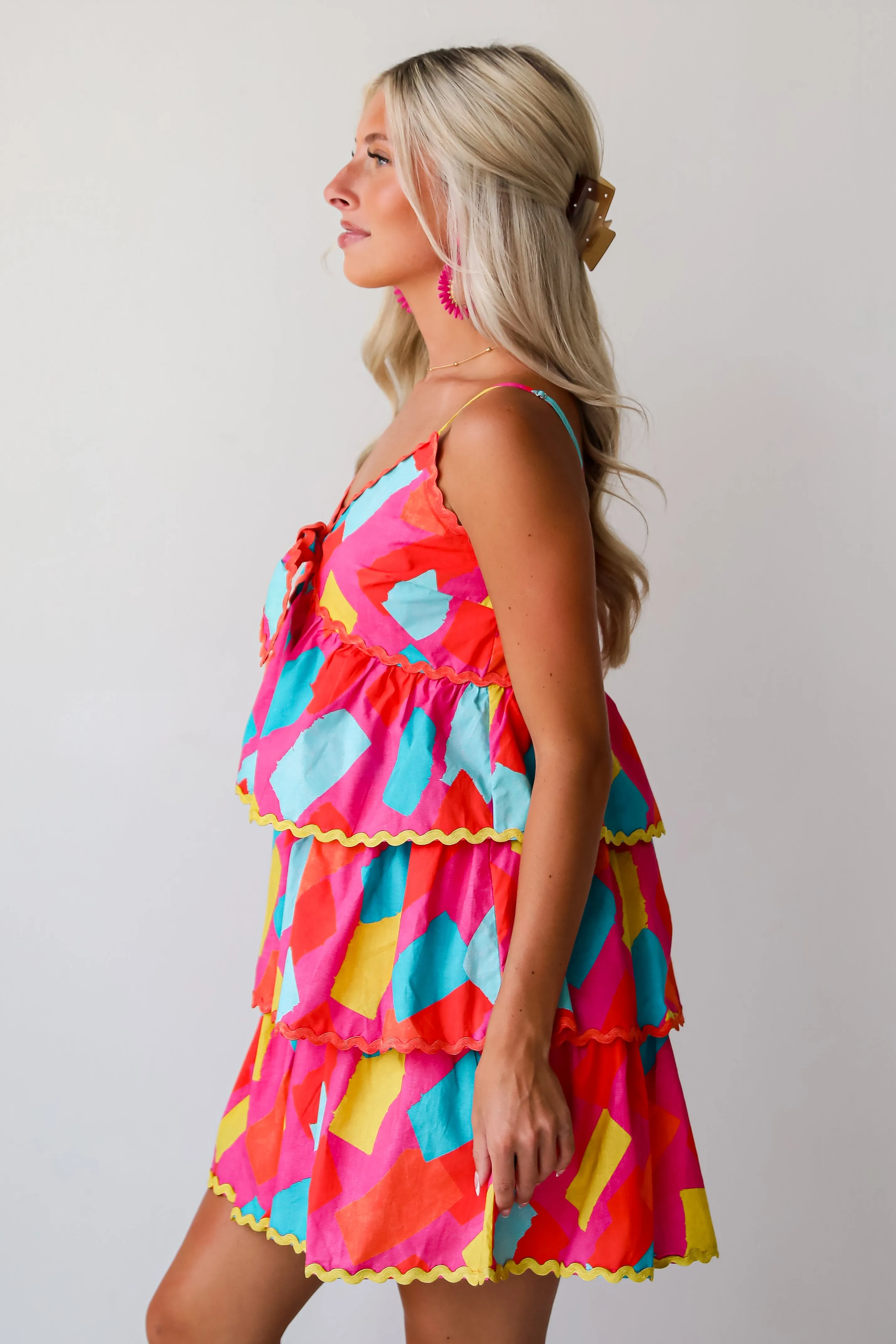 FINAL SALE - Cutest Character Pink Tiered Mini Dress