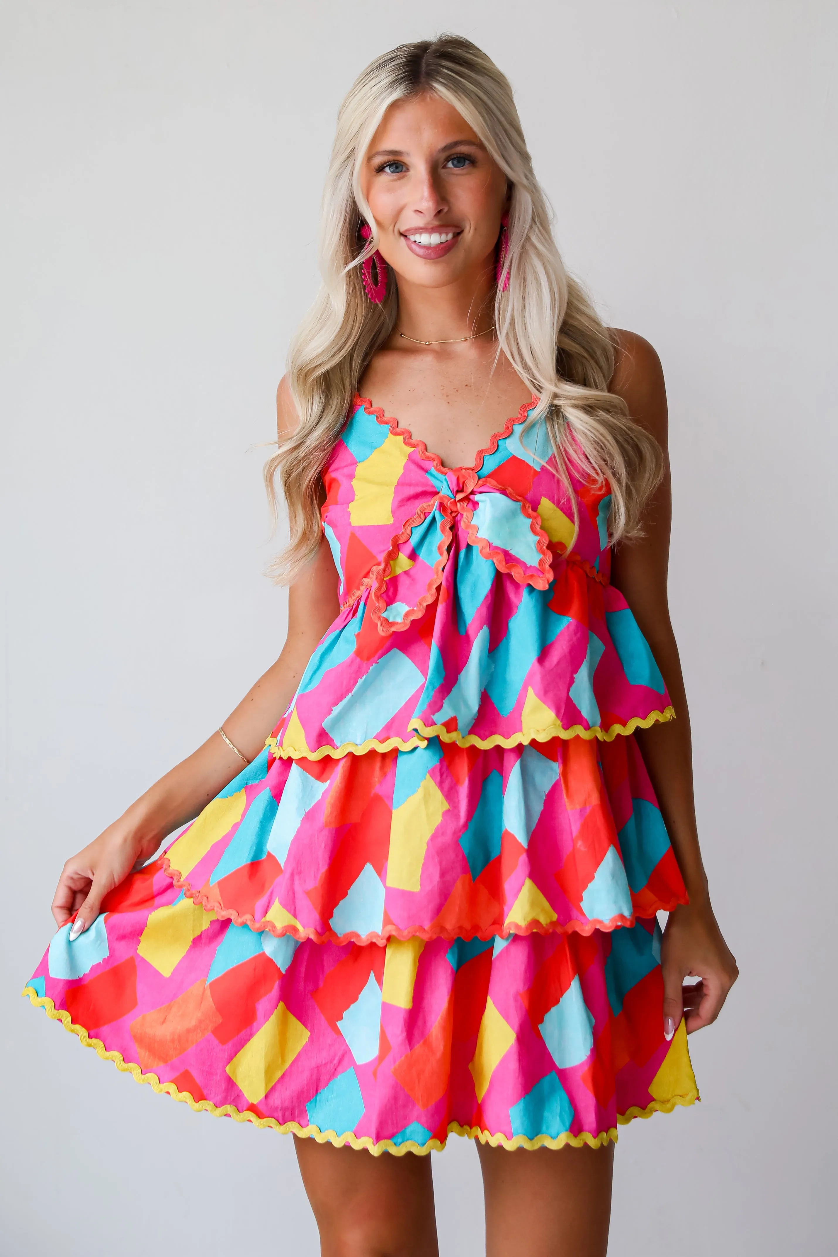 FINAL SALE - Cutest Character Pink Tiered Mini Dress