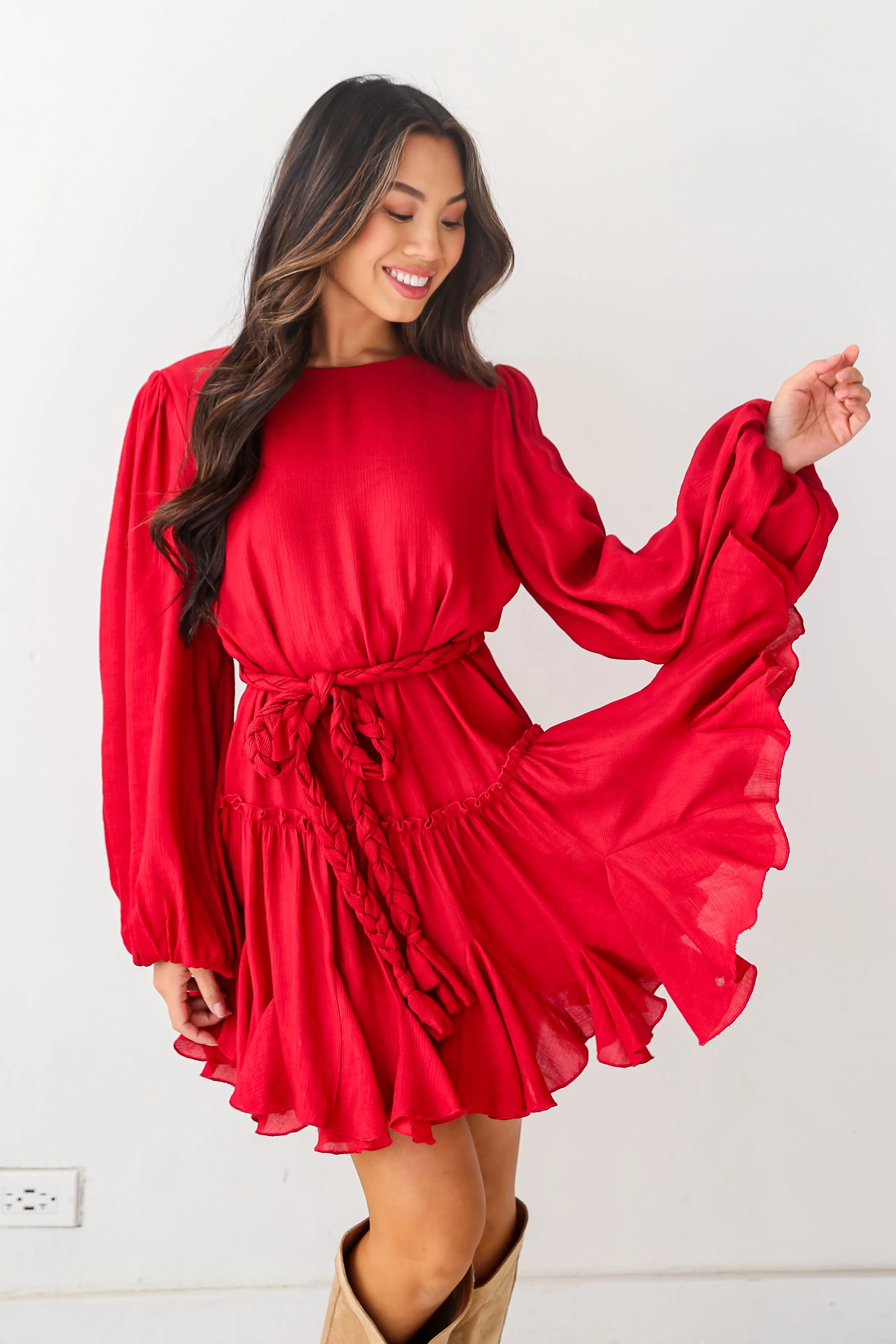 FINAL SALE - Evenings With You Wine Mini Dress