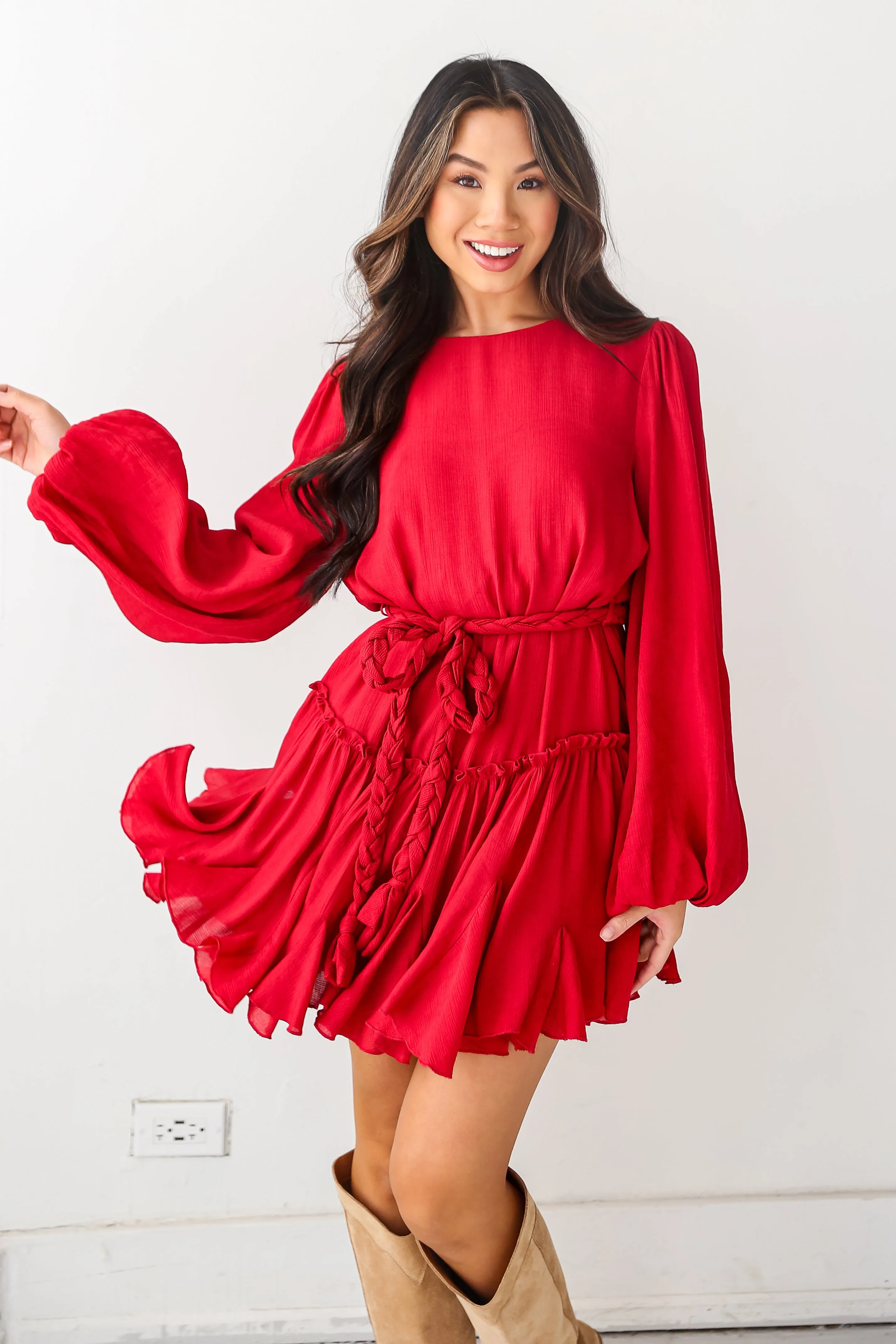 FINAL SALE - Evenings With You Wine Mini Dress