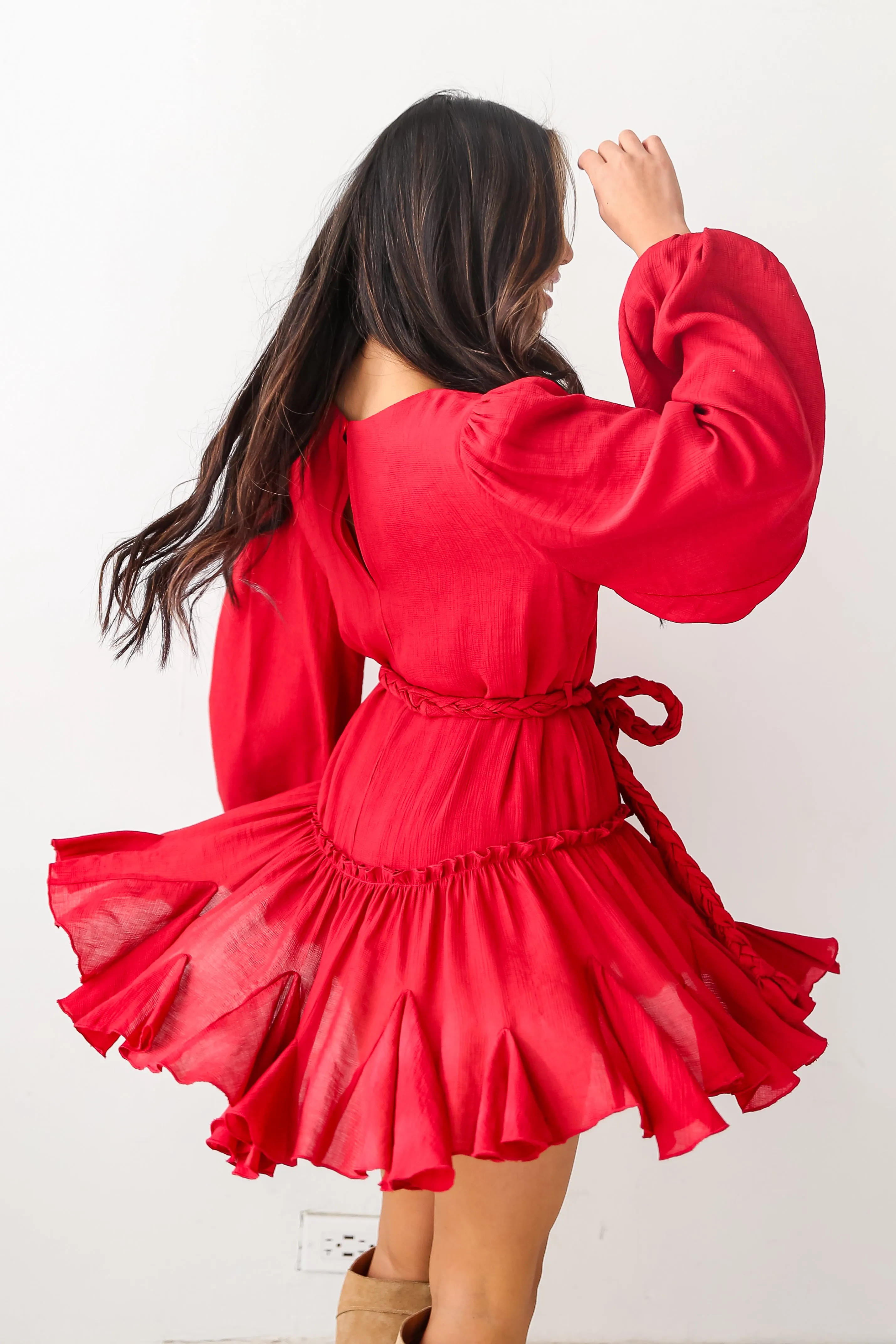 FINAL SALE - Evenings With You Wine Mini Dress