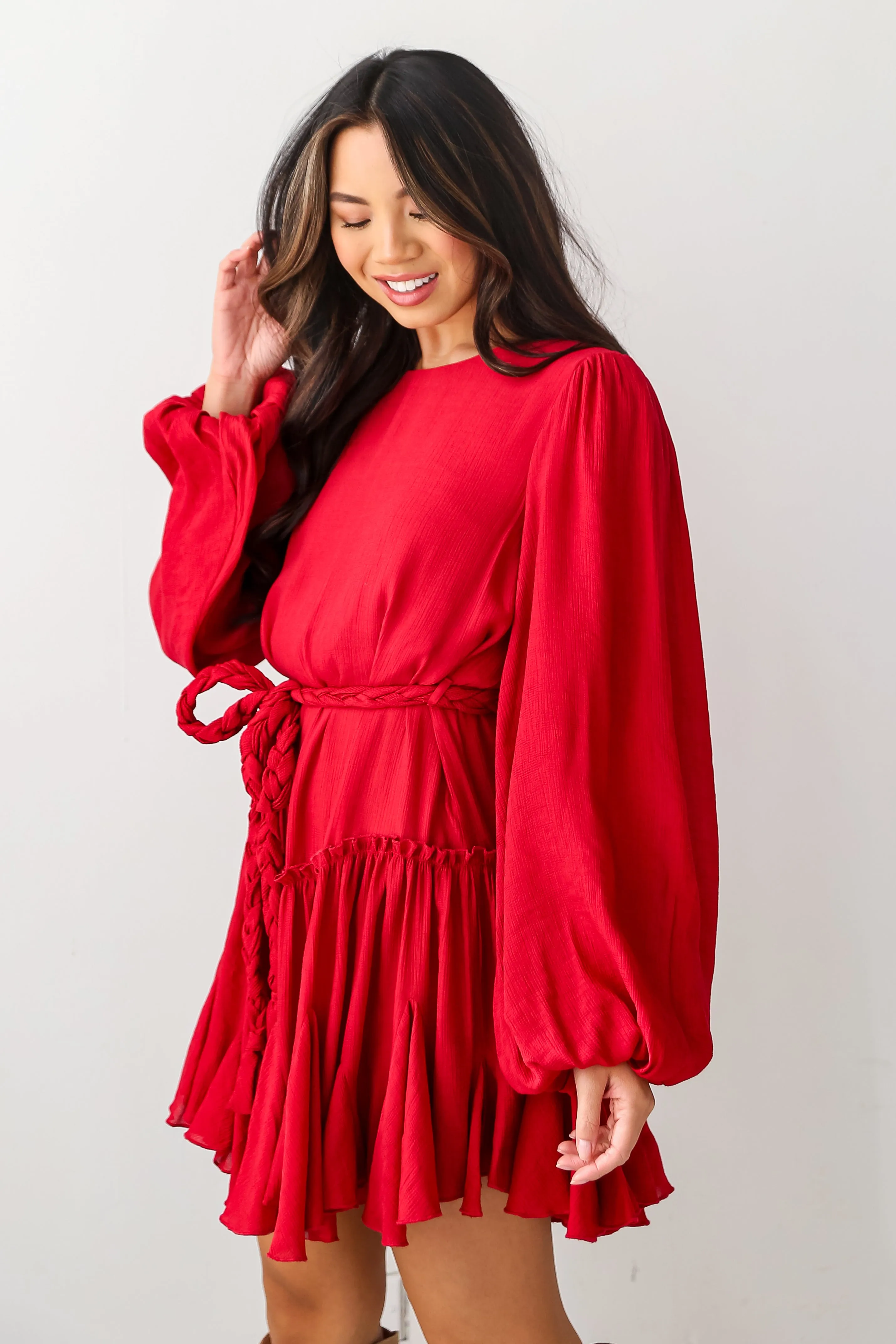 FINAL SALE - Evenings With You Wine Mini Dress