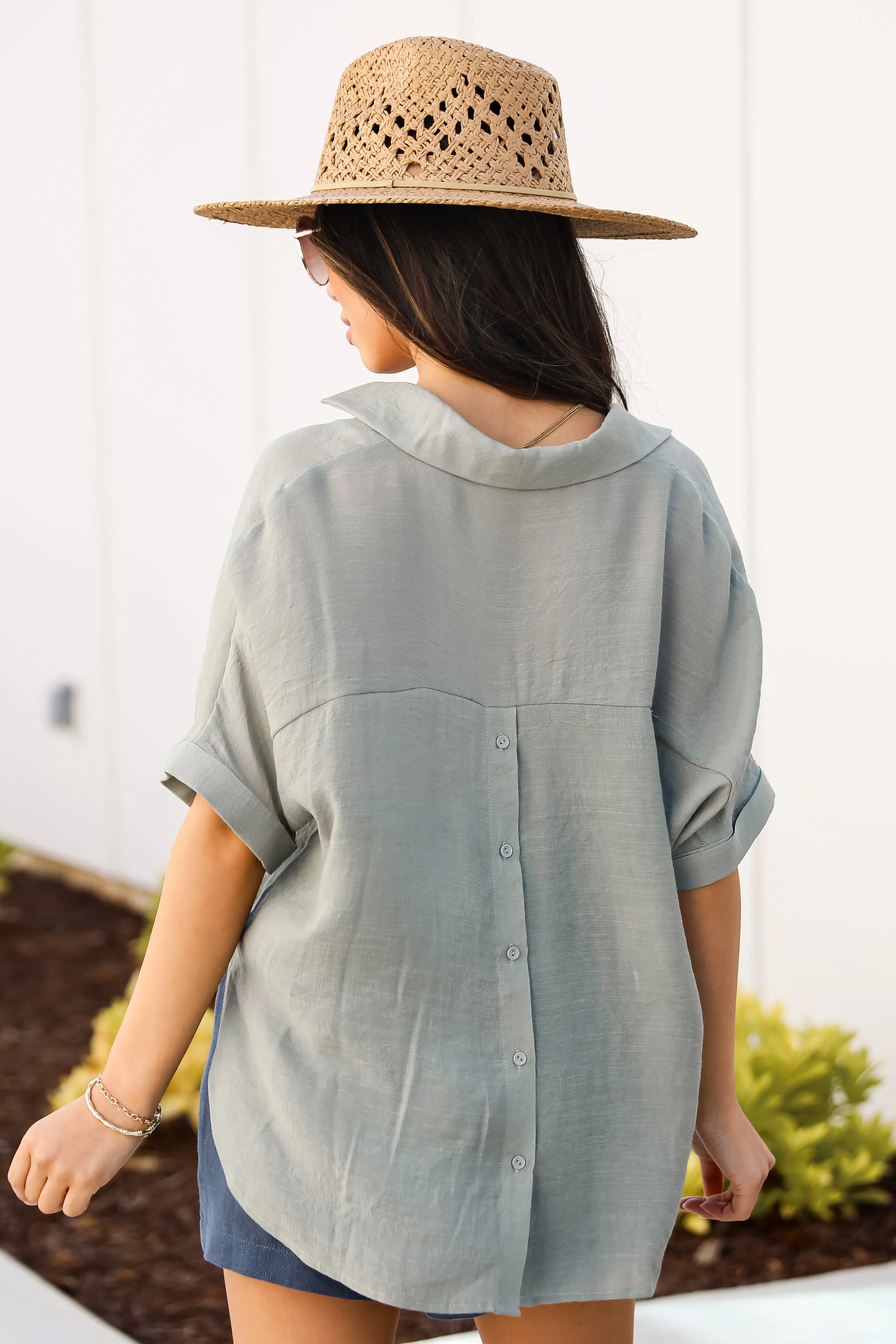 FINAL SALE - Mentionable Cutie Light Olive Blouse