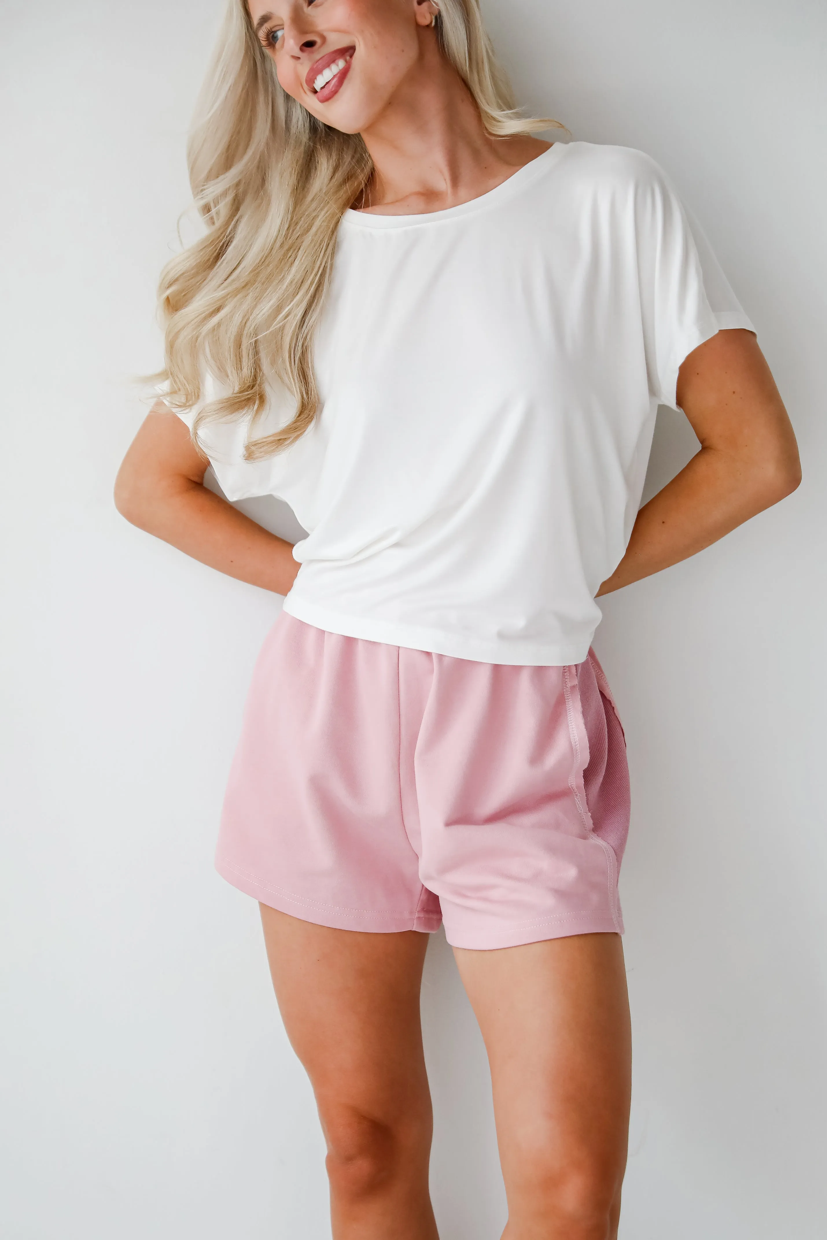 FINAL SALE - Relaxing Perfection Blush Knit Shorts