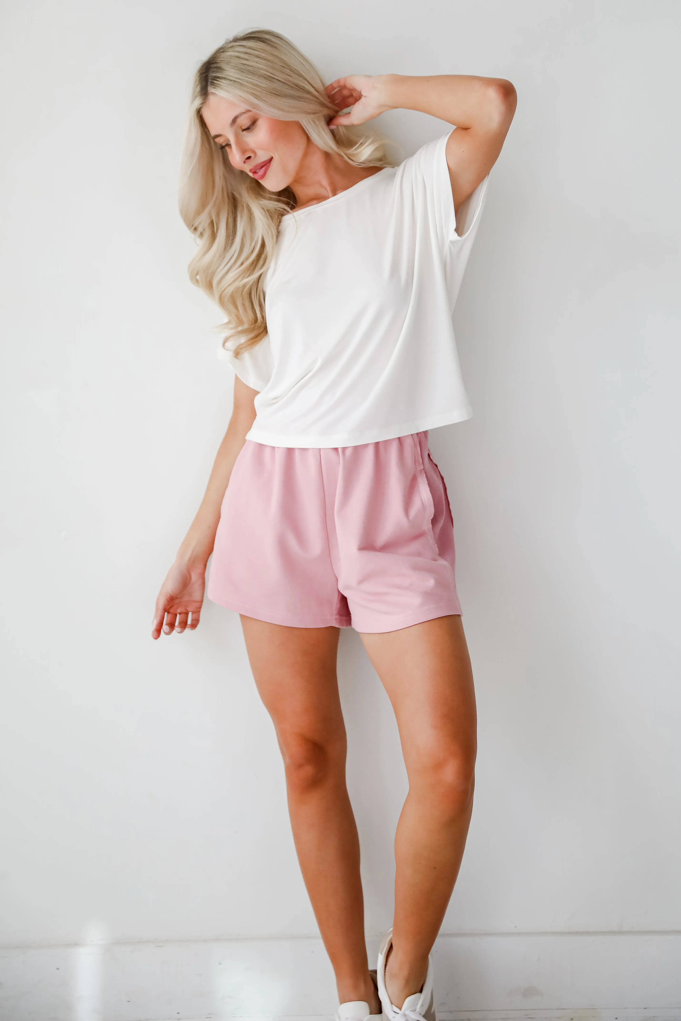 FINAL SALE - Relaxing Perfection Blush Knit Shorts